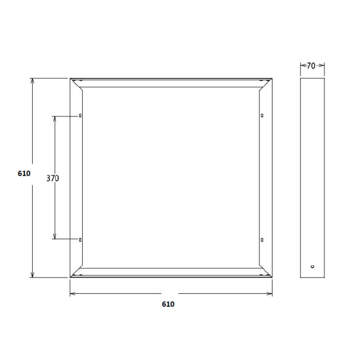 Opbouframe Infinity Panel vierkant