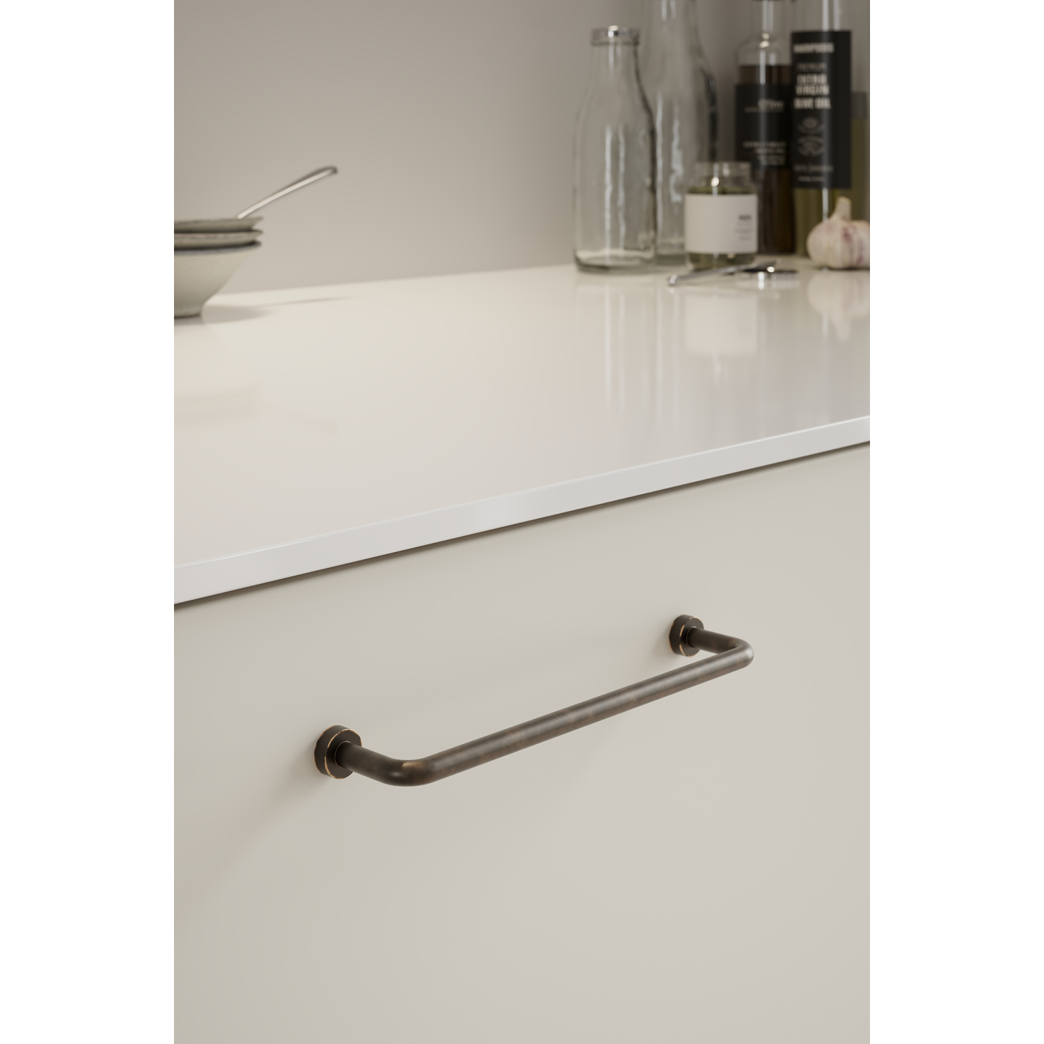 Greep LOUNGE BA160 L174 zamak antiek bruin
