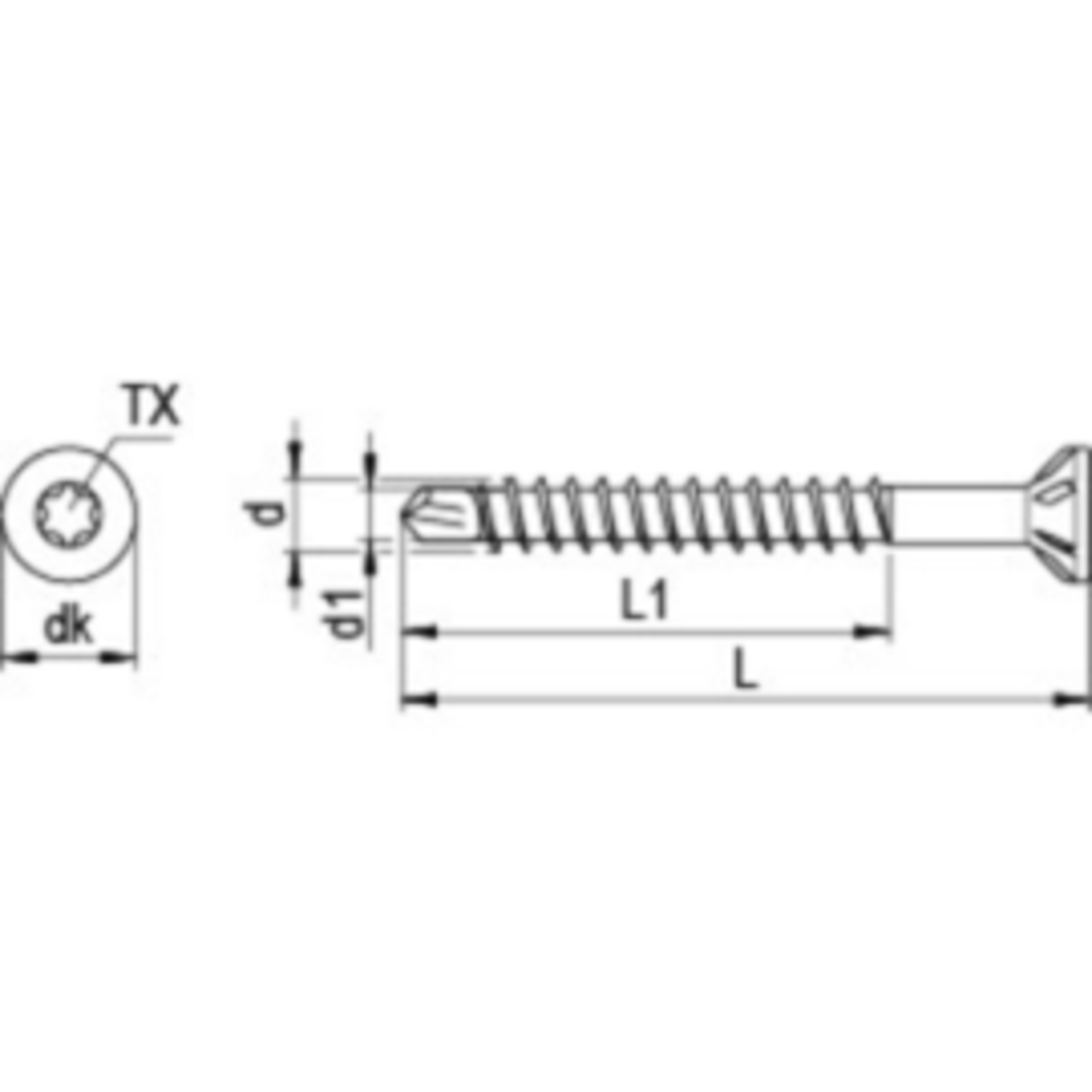 Vis Sparibo TP TORX avec tête fraisée 4 x 