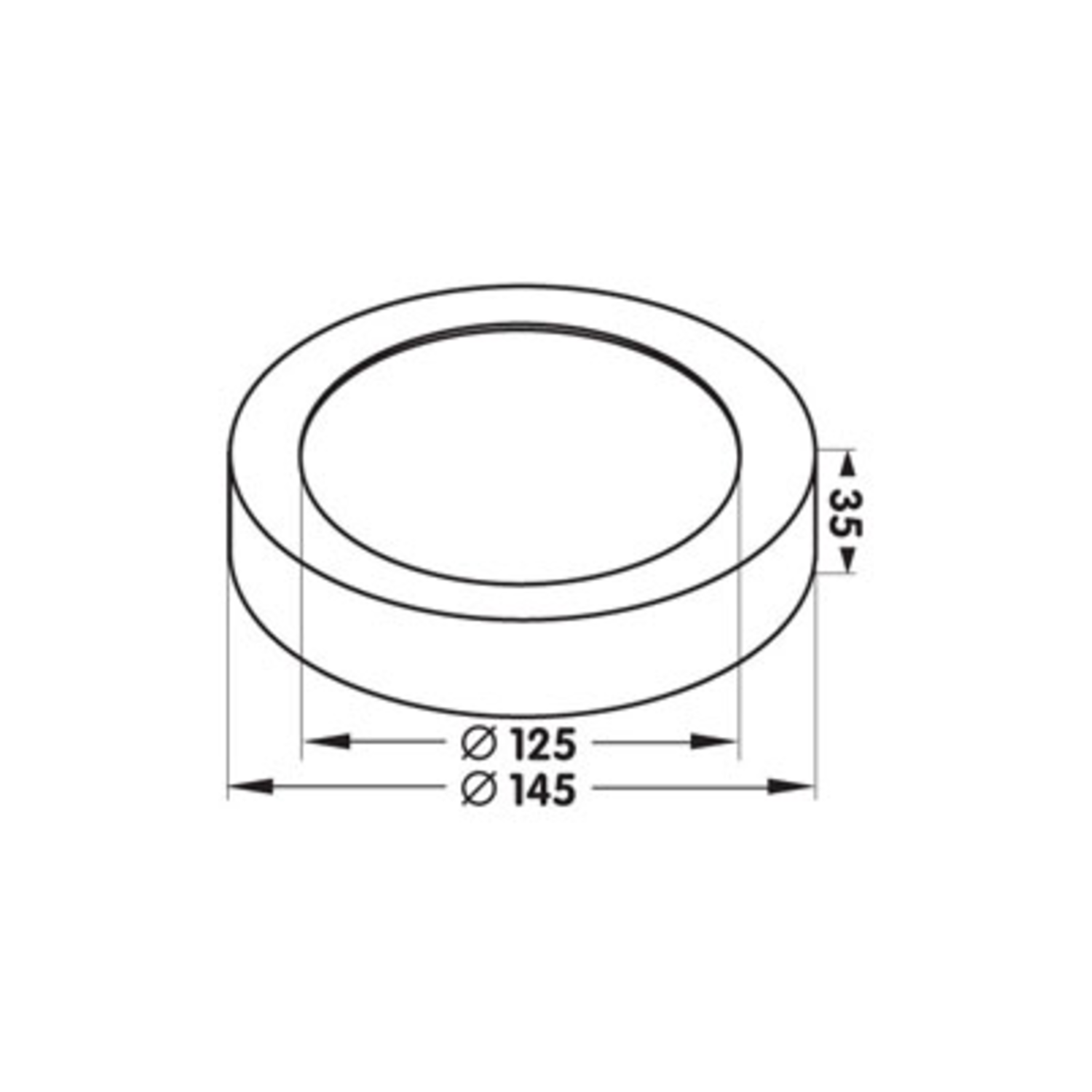 Moon opbouwled 230V 8W 3000K d145mm 520lm