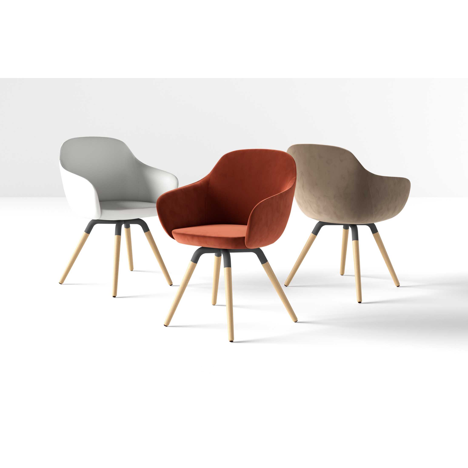 Nuba xl zetel hout licht gebeitst-staal epoxy wit/