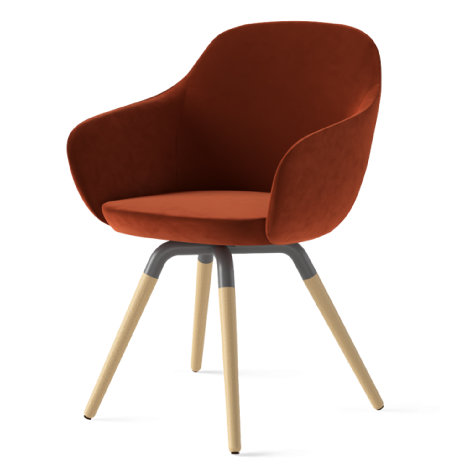 Nuba xl zetel hout licht gebeitst-staal epoxy wit/