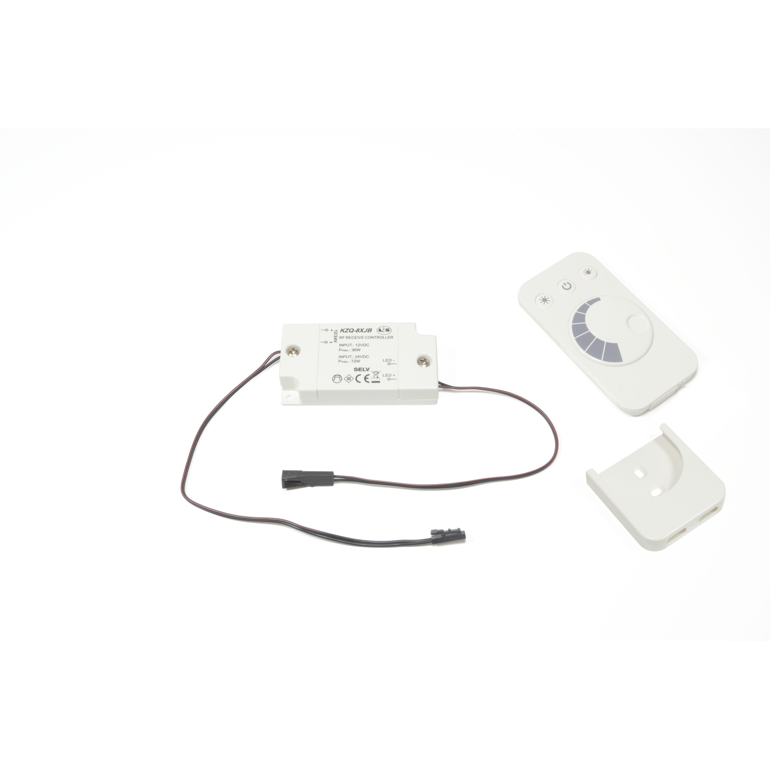 Led dimmer récepteur + télécommande noir 12V max 36W
