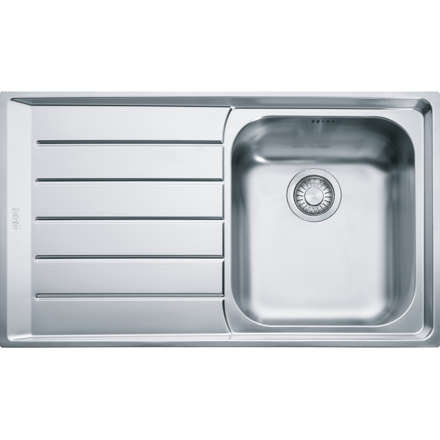 Neptune - Inbouwspoeltafel / 860 x 510 mm / 1 bak / Glad / Druipblad links