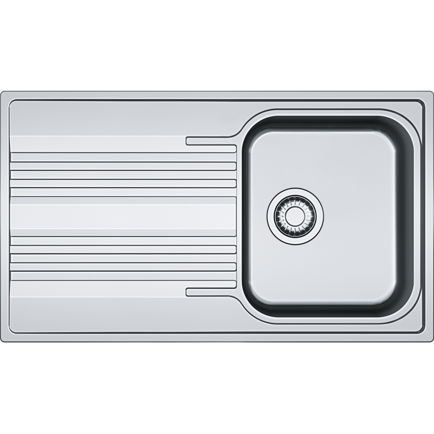 Smart - Evier à encastrer / 860 x 500 mm / 1 bassin / Lisse / Réversible