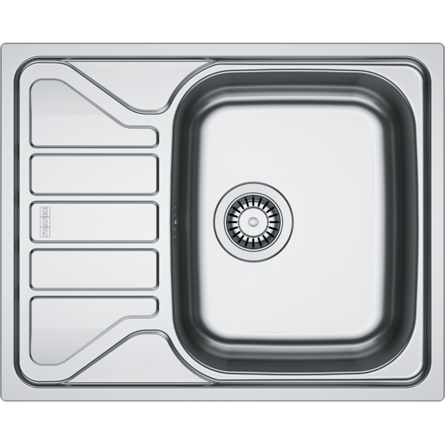 Flash - Inbouwspoeltafel / 620 x 500mm / Manuele Lediging / RVS