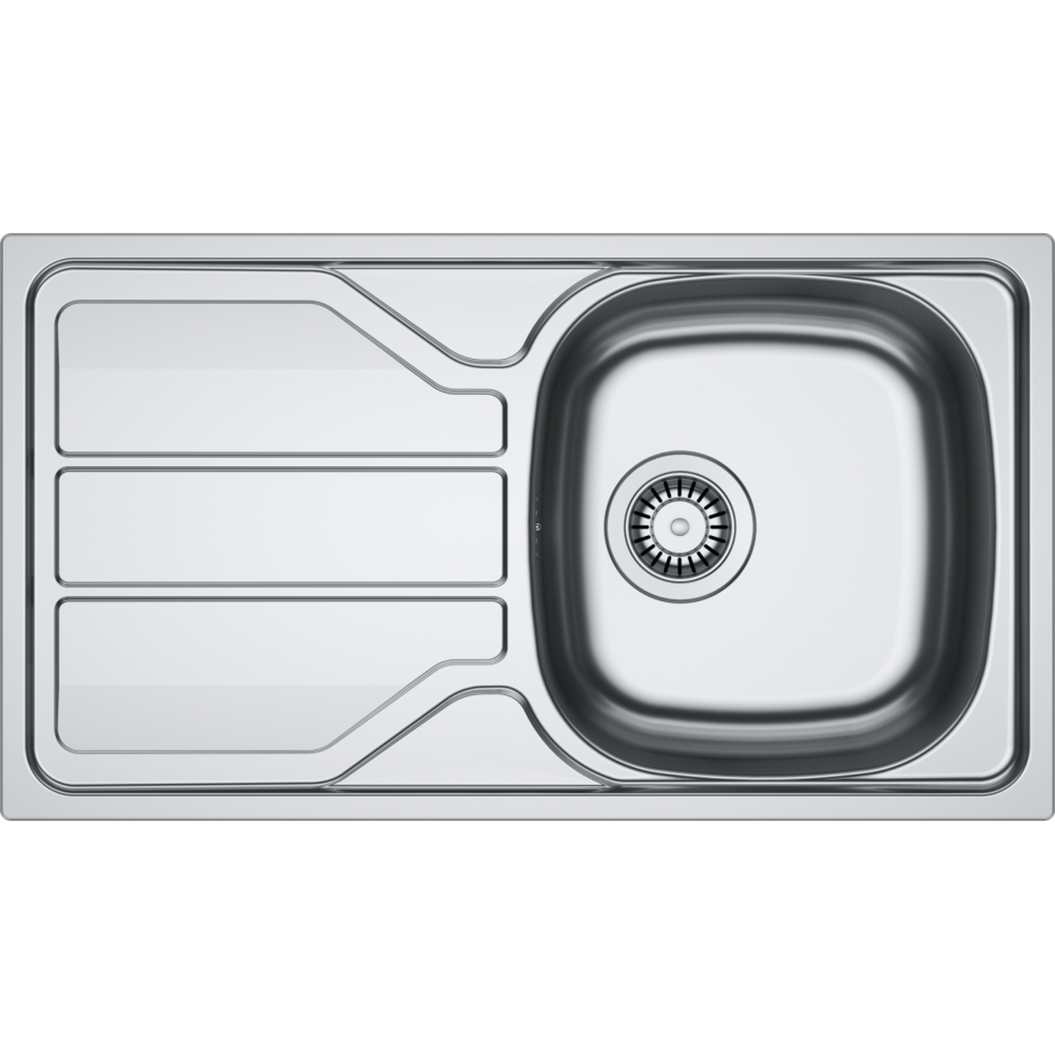 Flash - inbouwspoeltafel/ 780x435mm/ 1 bak/ omkeerbaar