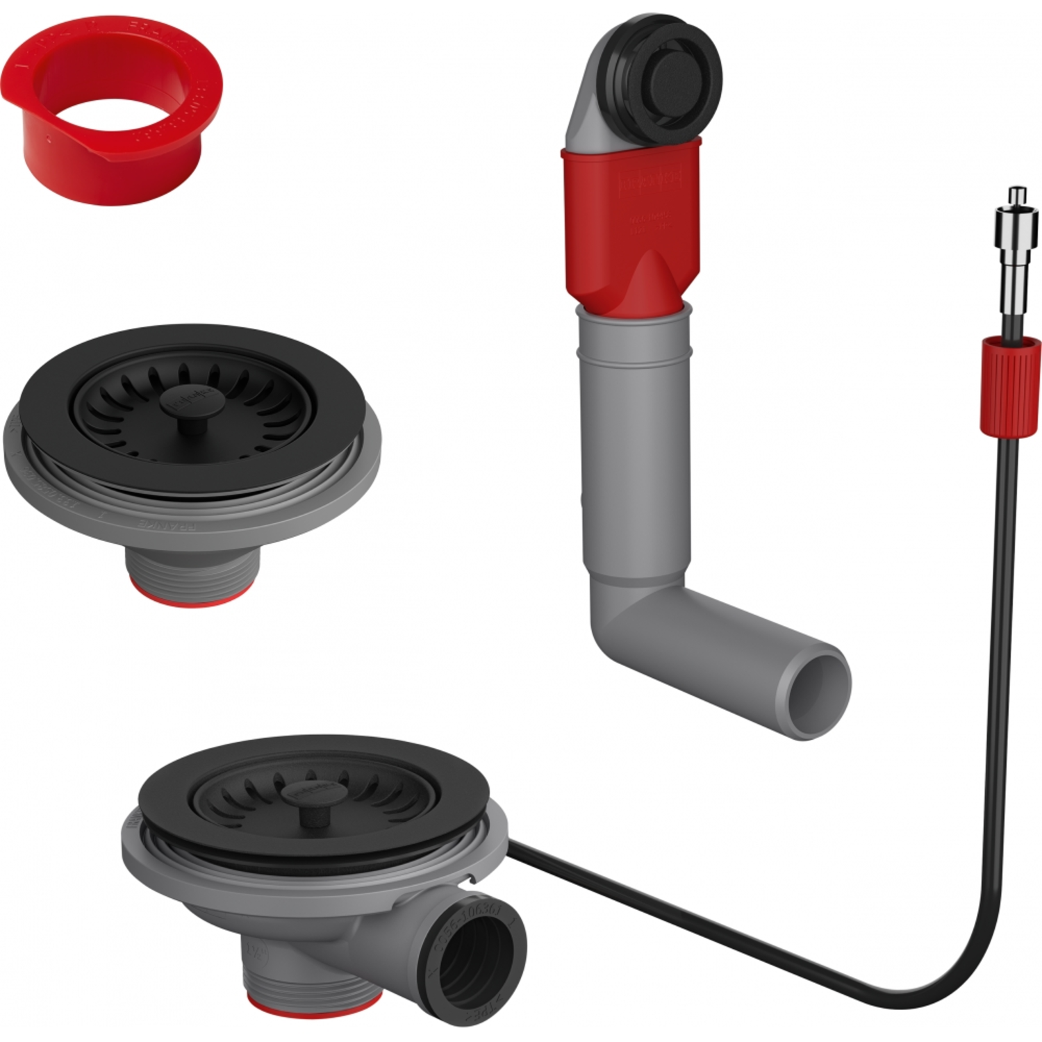Colorline - Vidage manuel pour 1 cuve 1/2 ou 2 cuves / Trop plein rond & Entretoise inclus / Noir mat