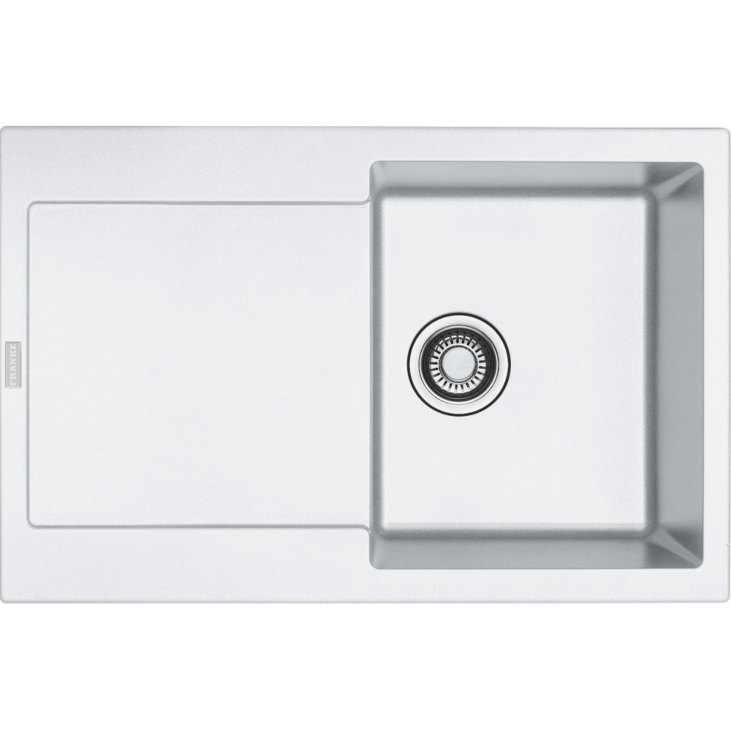Maris - Inbouwspoeltafel / 780 x 500 mm / 1 bak / Metaal wit / Omkeerbaar