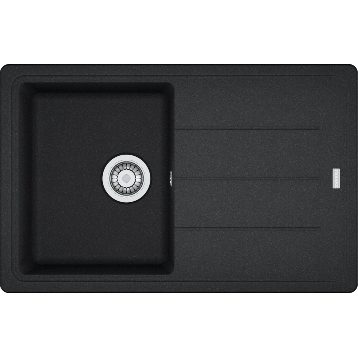 Basis - Evier à encastrer / 780 x 500 mm / 1 bassin / Onyx / Réversible
