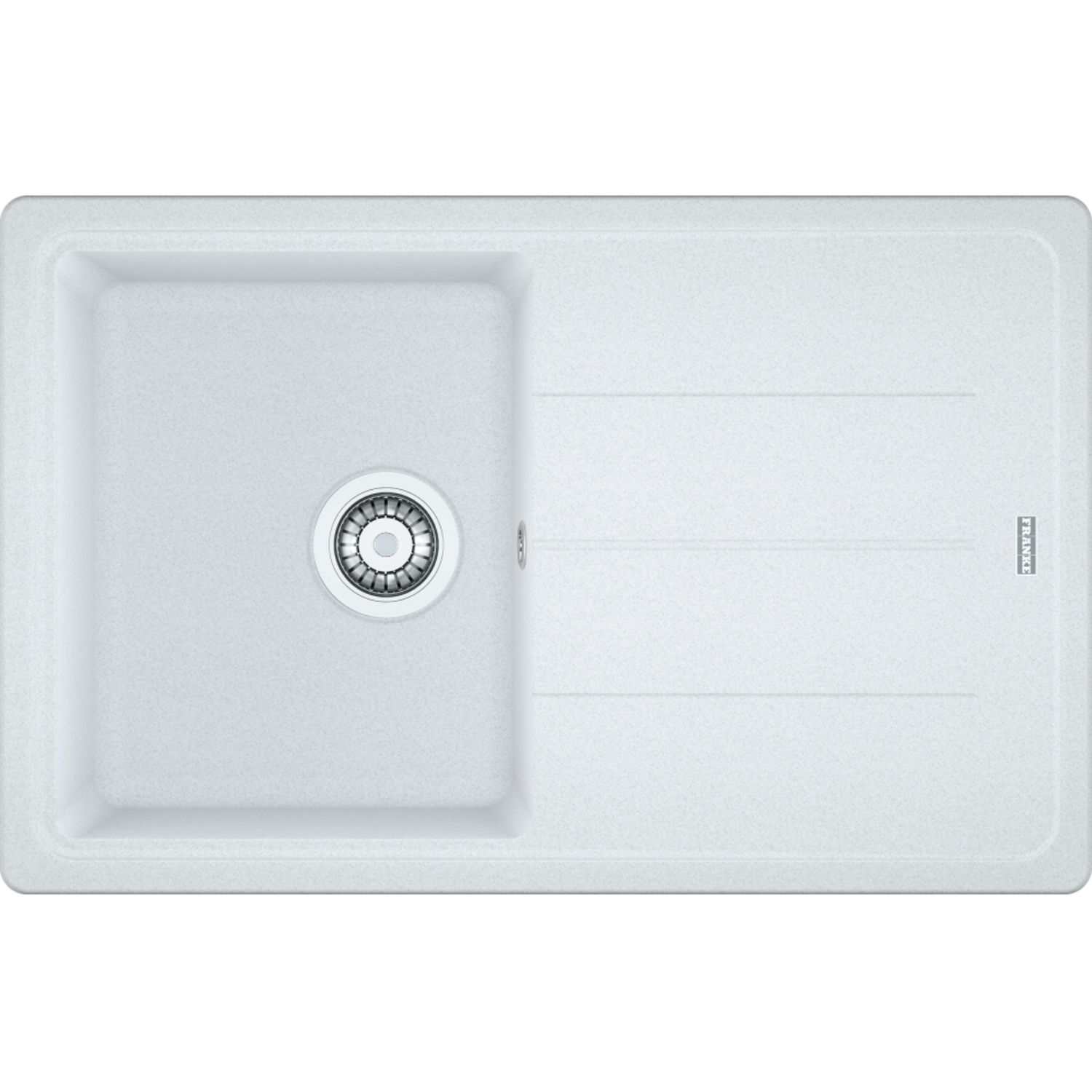 Basis - Inbouwspoeltafel / 780 x 500 mm / 1 bak / Metaal wit / Omkeerbaar