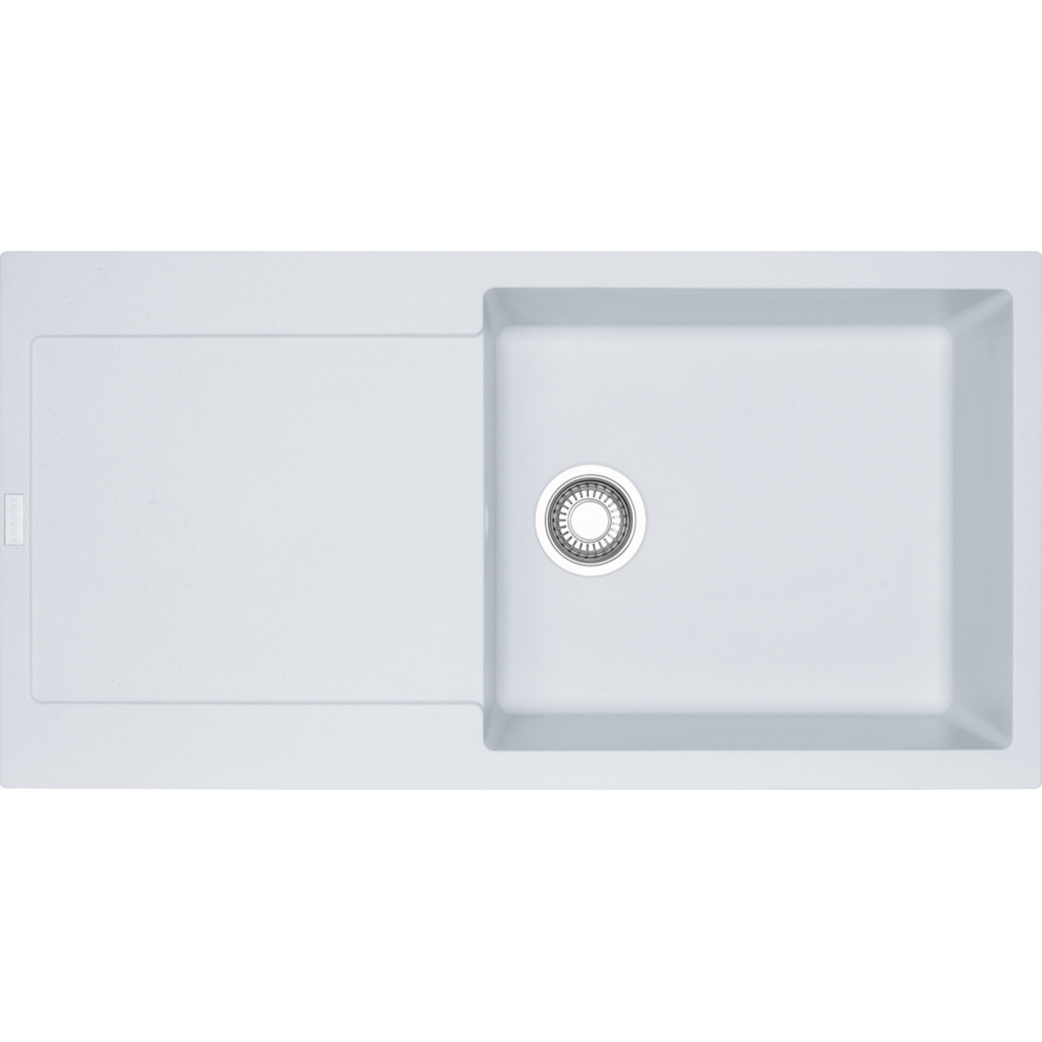 Maris - Evier à encastrer / 970 x 500 mm / 1 bassin / Blanc metallisé / Réversible