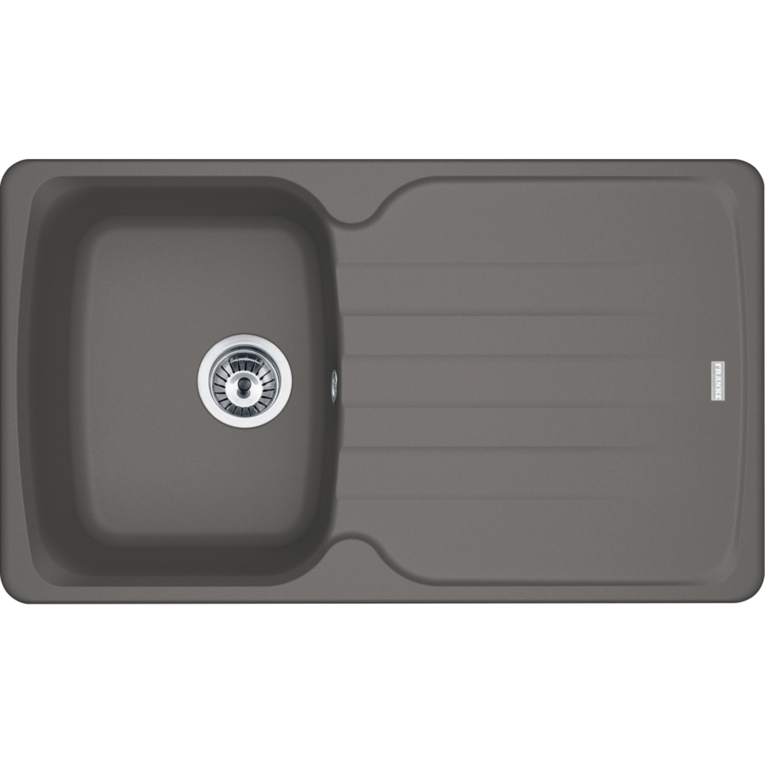 Antea - Evier à encastrer / 860 x 500 mm / 1 bassin / Gris Pierre / Réversible