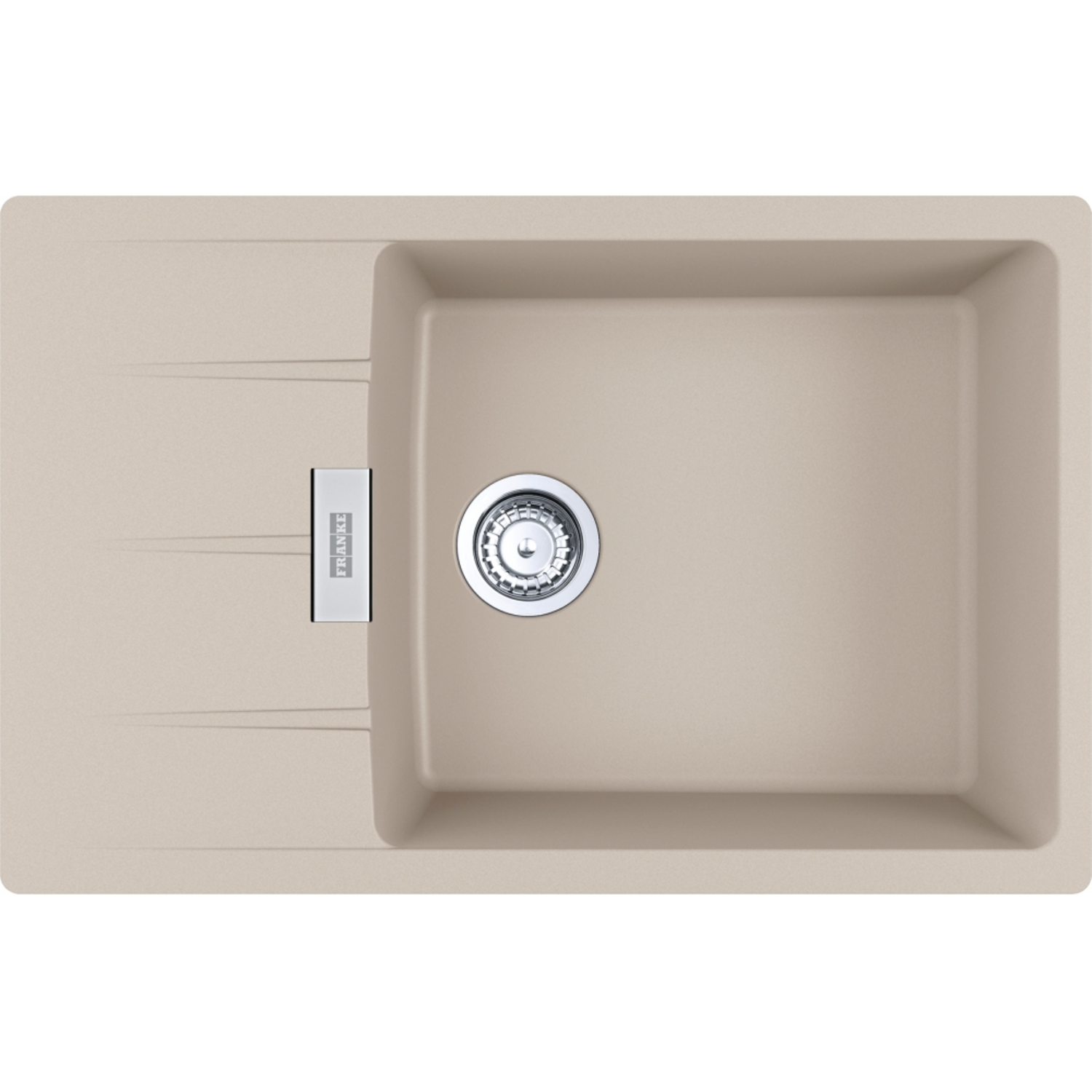 Centro - Inbouwspoeltafel / 780 x 500 mm / 1 bak / Koffieroom / Omkeerbaar