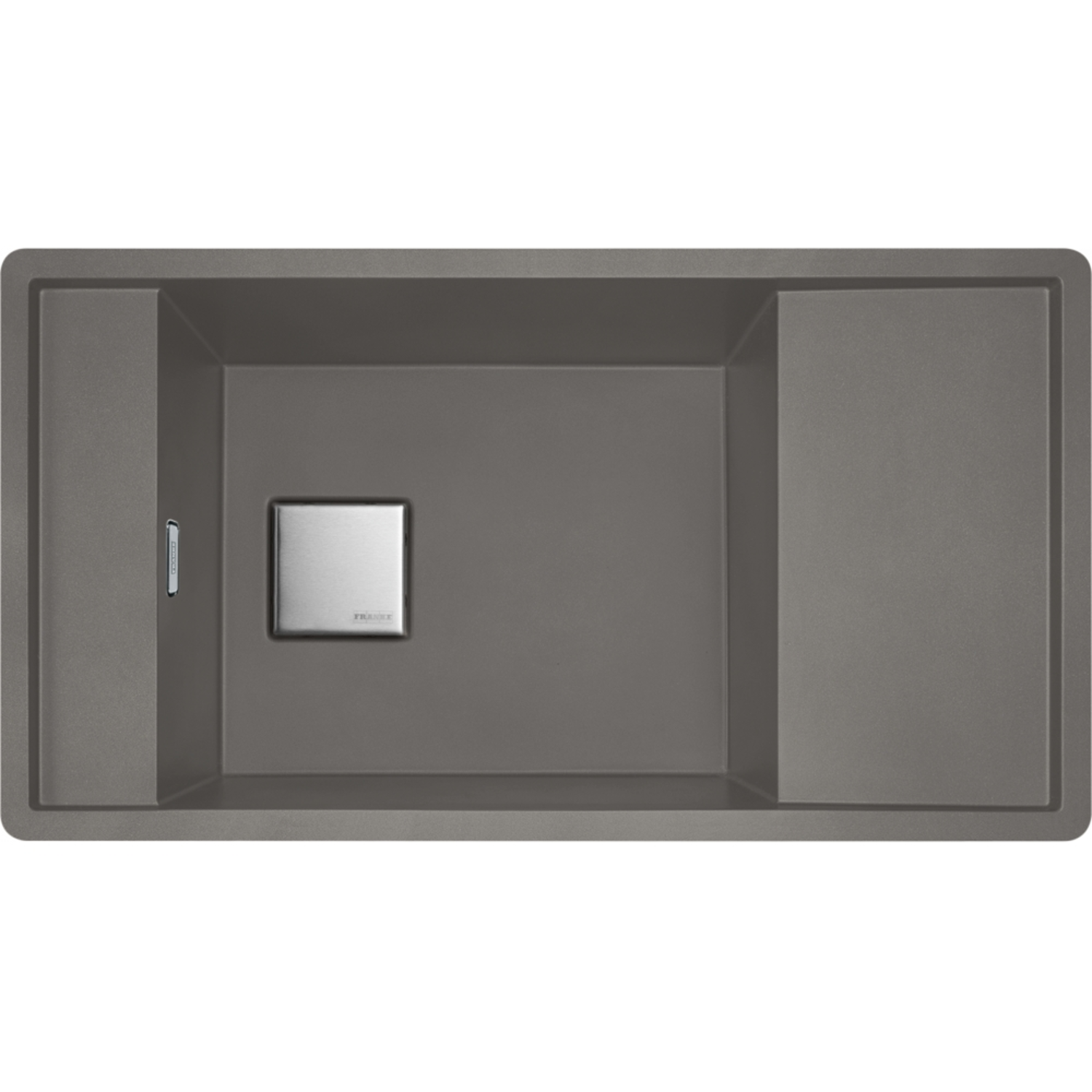 Fresno - Evier à encastrer / 877 x 495 mm / 1 bassin / Gris pierre / Réversible