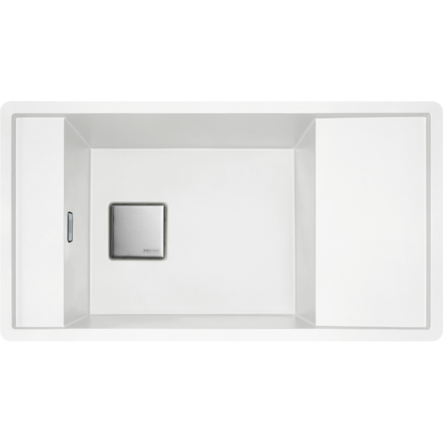 Fresno - Inbouwspoeltafel / 877 x 495 mm / 1 bak / Metaalwit / Omkeerbaar