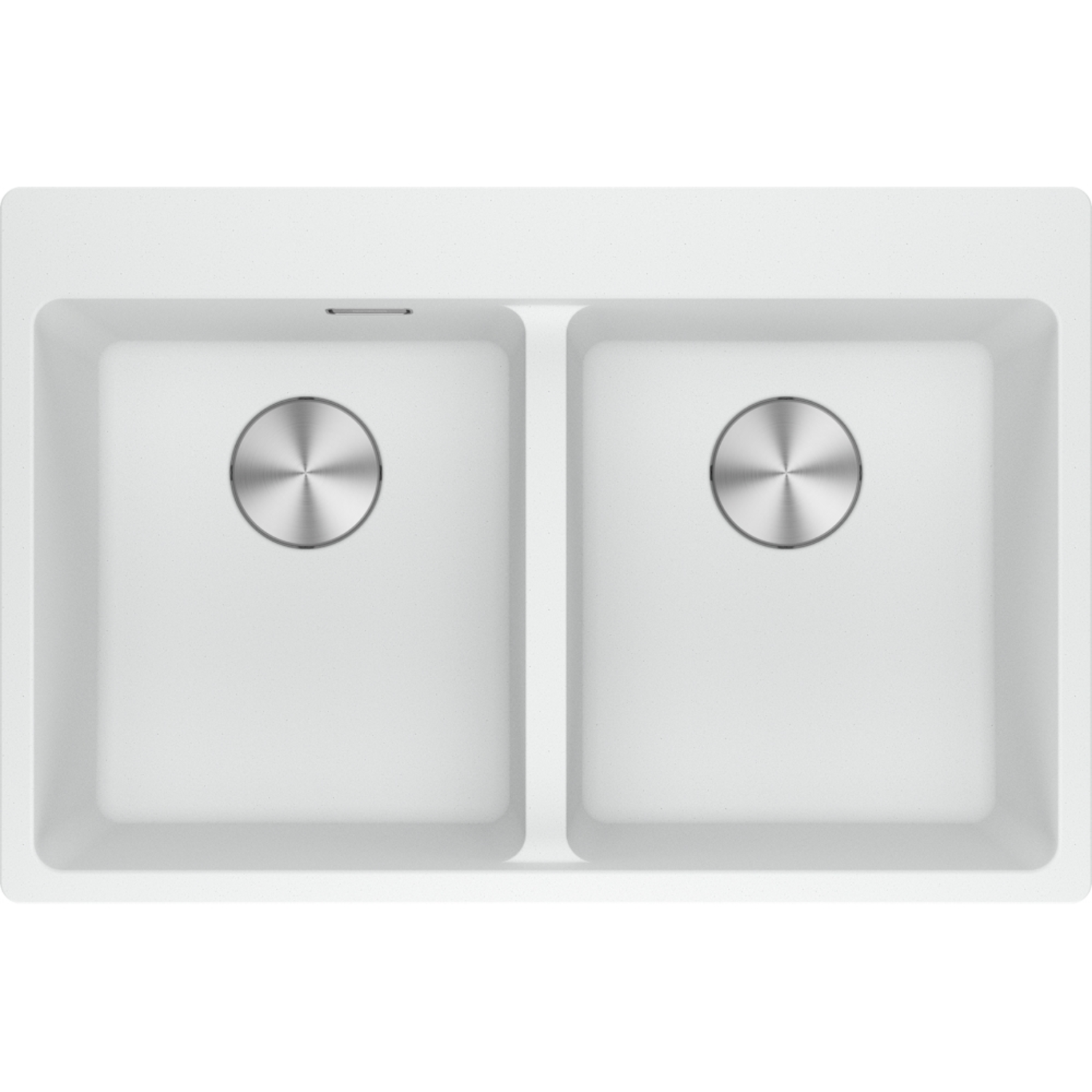 Maris - Evier à encastrer / 760 x 500 mm / 2 bassins / Blanc Metallisé