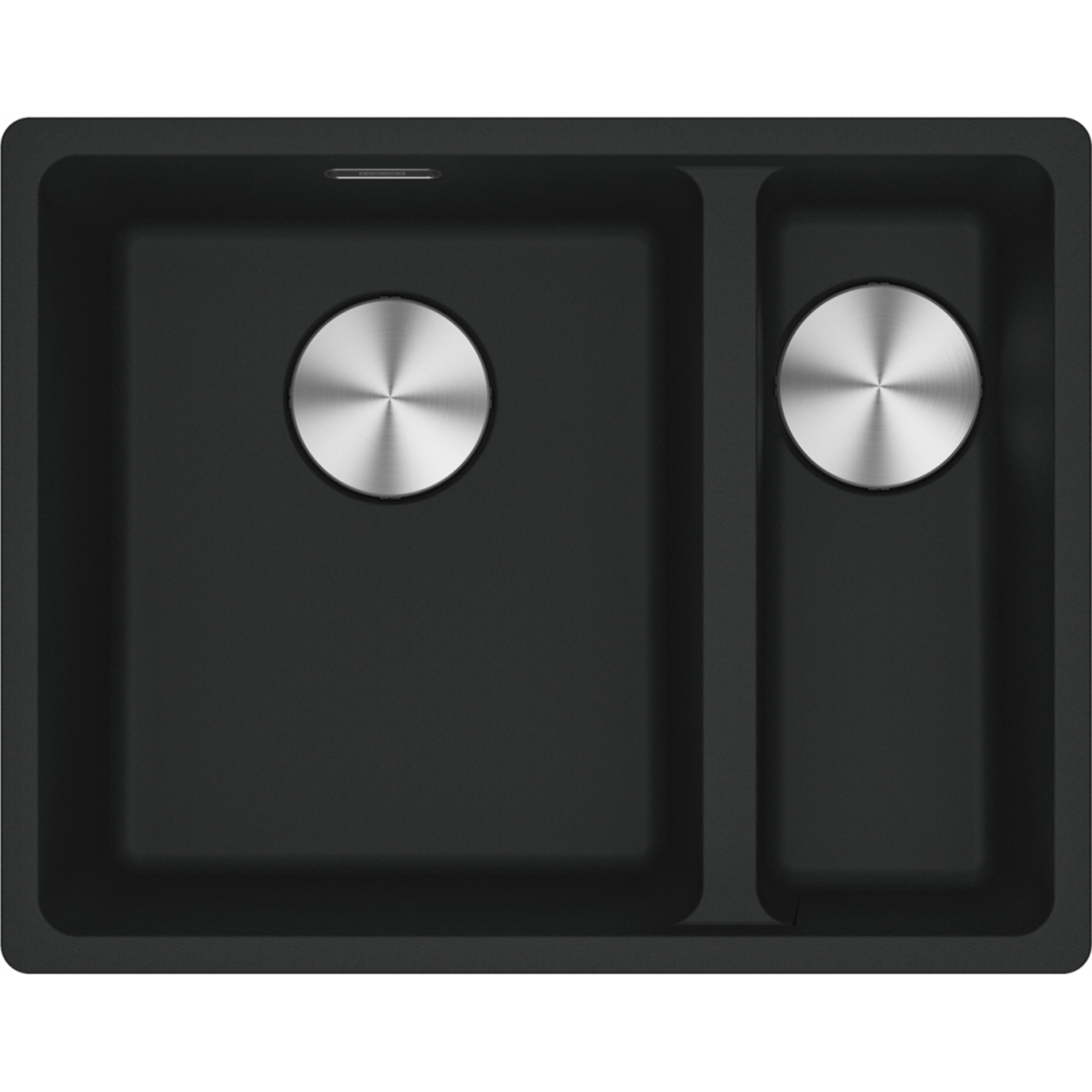 Maris - Evier à sous-encaster / 553 x 433 mm / 2 bassins / Grand bassin à gauche / Noir mat