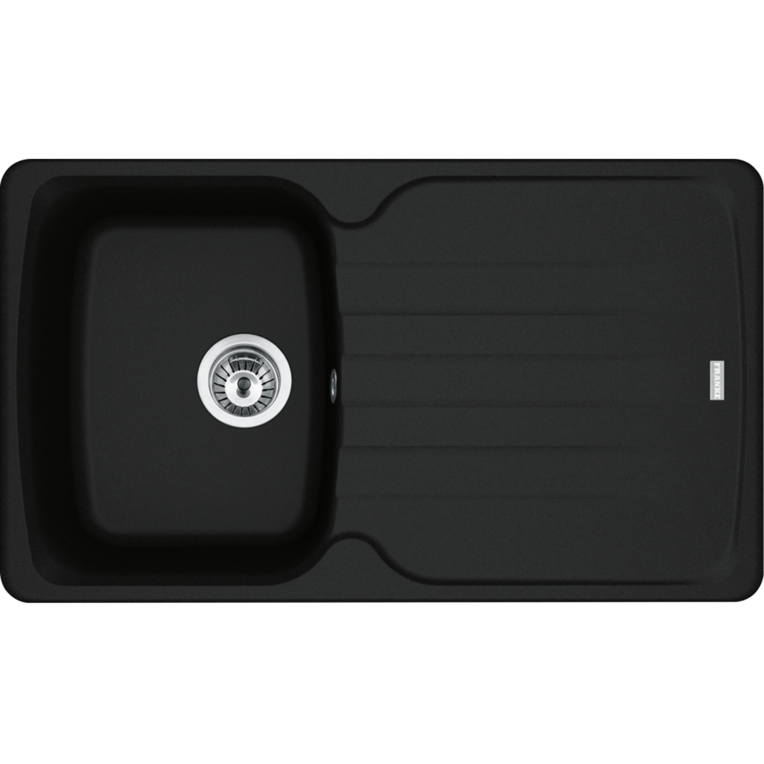 Antea - Evier à encastrer / 860 x 500 mm / 1 bassin / Noir Mat / Réversible