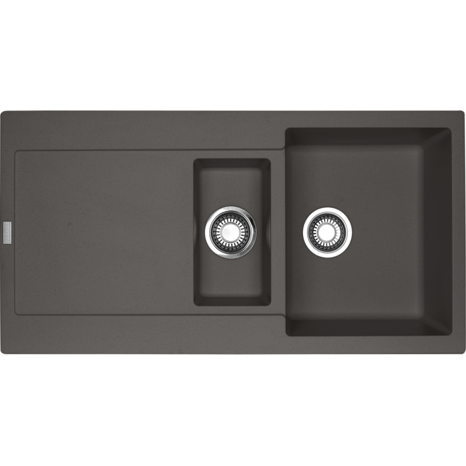 Maris - Inbouwspoeltafel / 970 x 500 mm / 1+1/2 bak / Leigrijs / Omkeerbaar