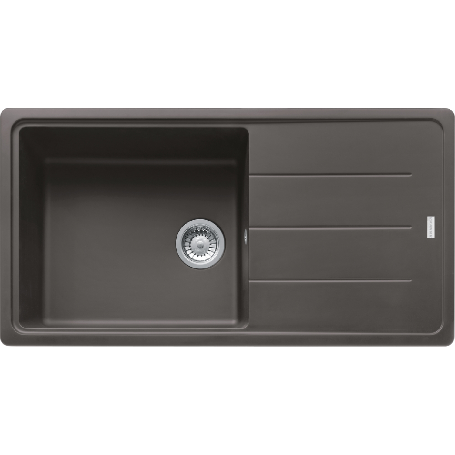 BASIS - Evier à encastrer / 970 x 500mm / Vidage Manuel / Gris ardoise