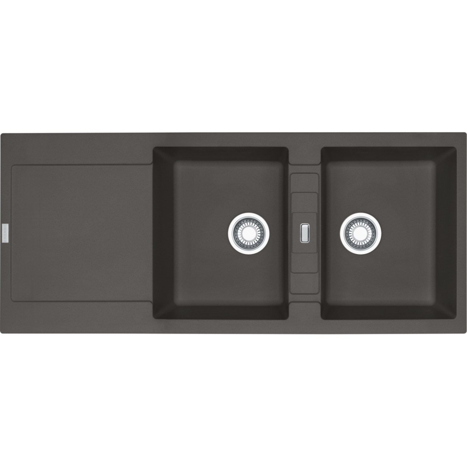 Maris - Inbouwspoeltafel / 1160 x 500 mm / 2 bakken / Leigrijs / Omkeerbaar