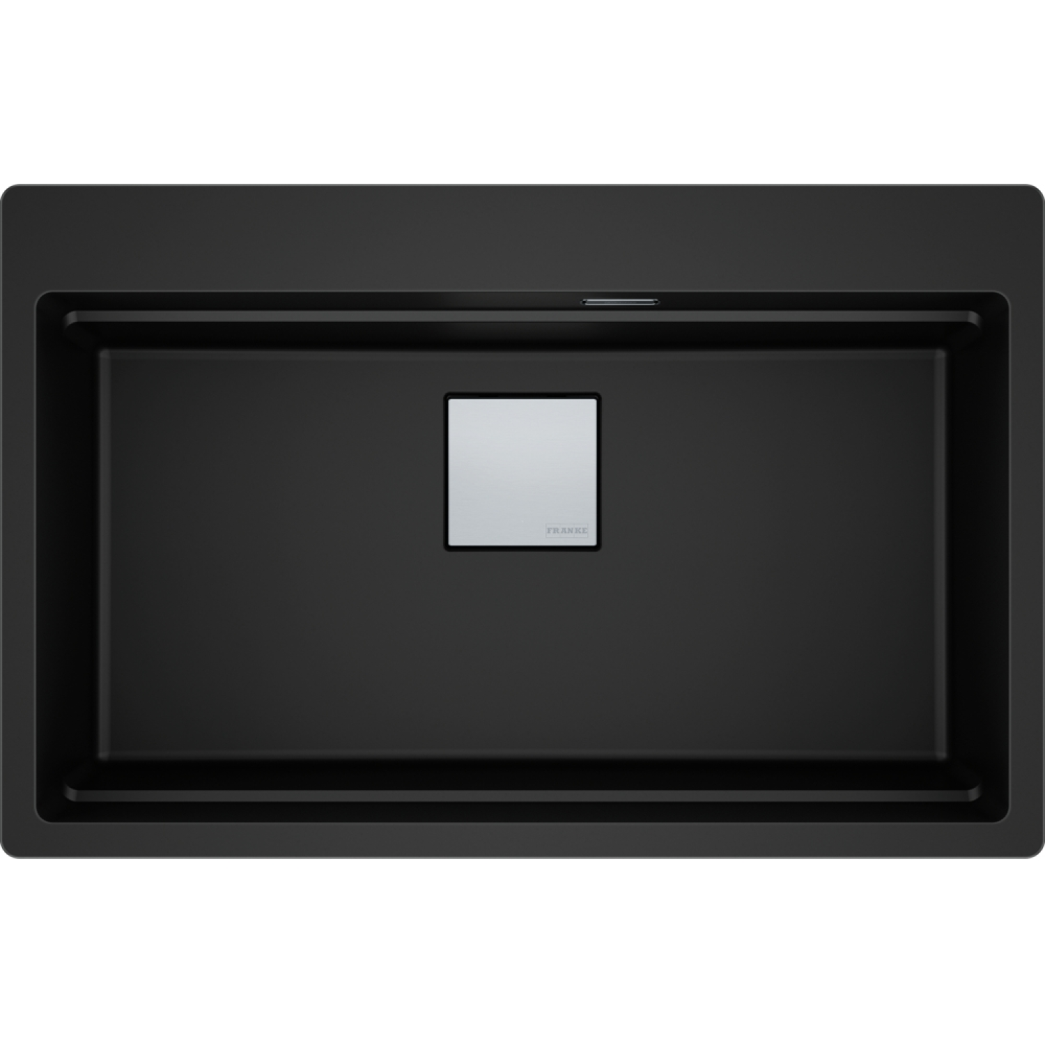 KUBUS 2.0 PRO - Cuve à encastrer / 1 bassin / 734 x 400 x 220 mm / Vidage manuel / Noir mat + Set 3 accessoires