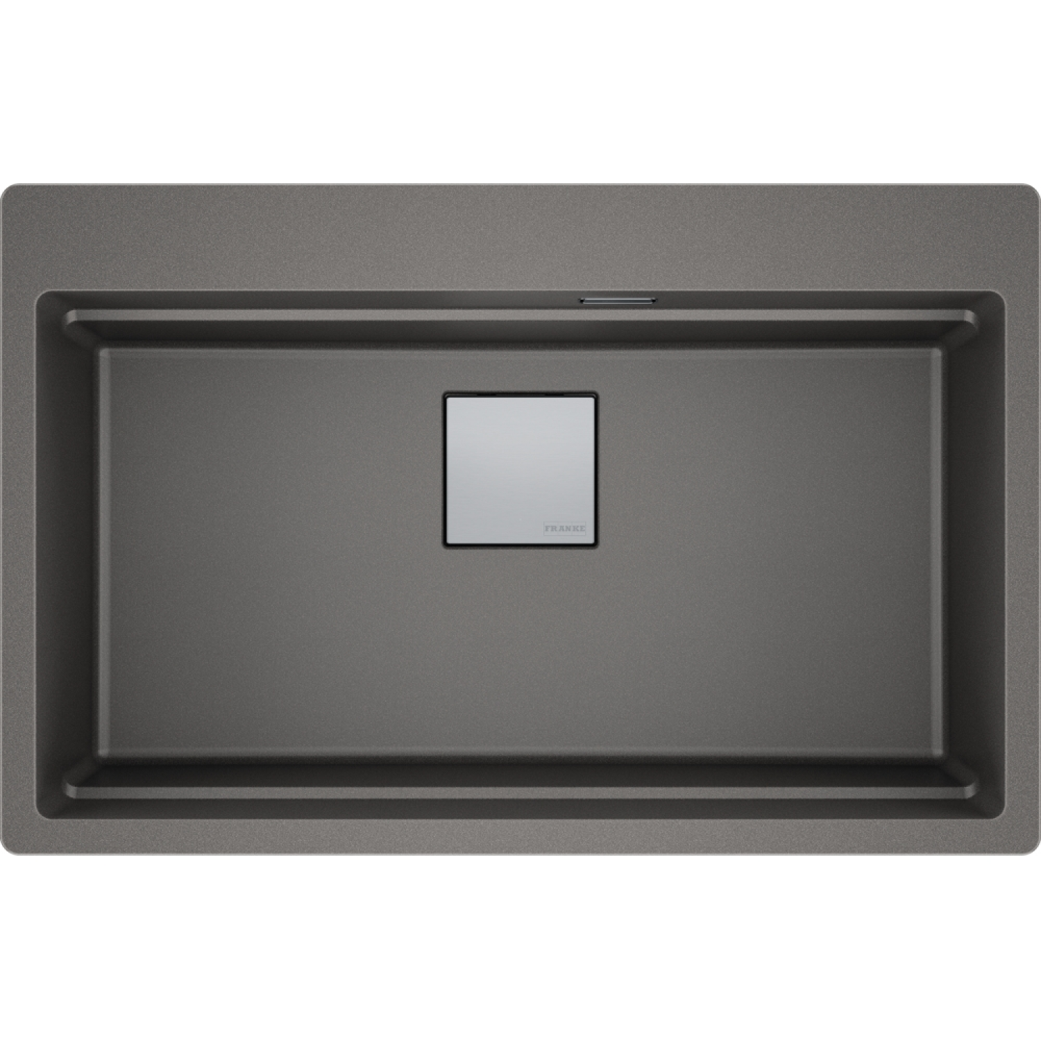 KUBUS 2.0 PRO - Cuve à encastrer / 1 bassin / 734 x 400 x 220 mm / Vidage manuel / Gris pierre + Set 3 accessoires