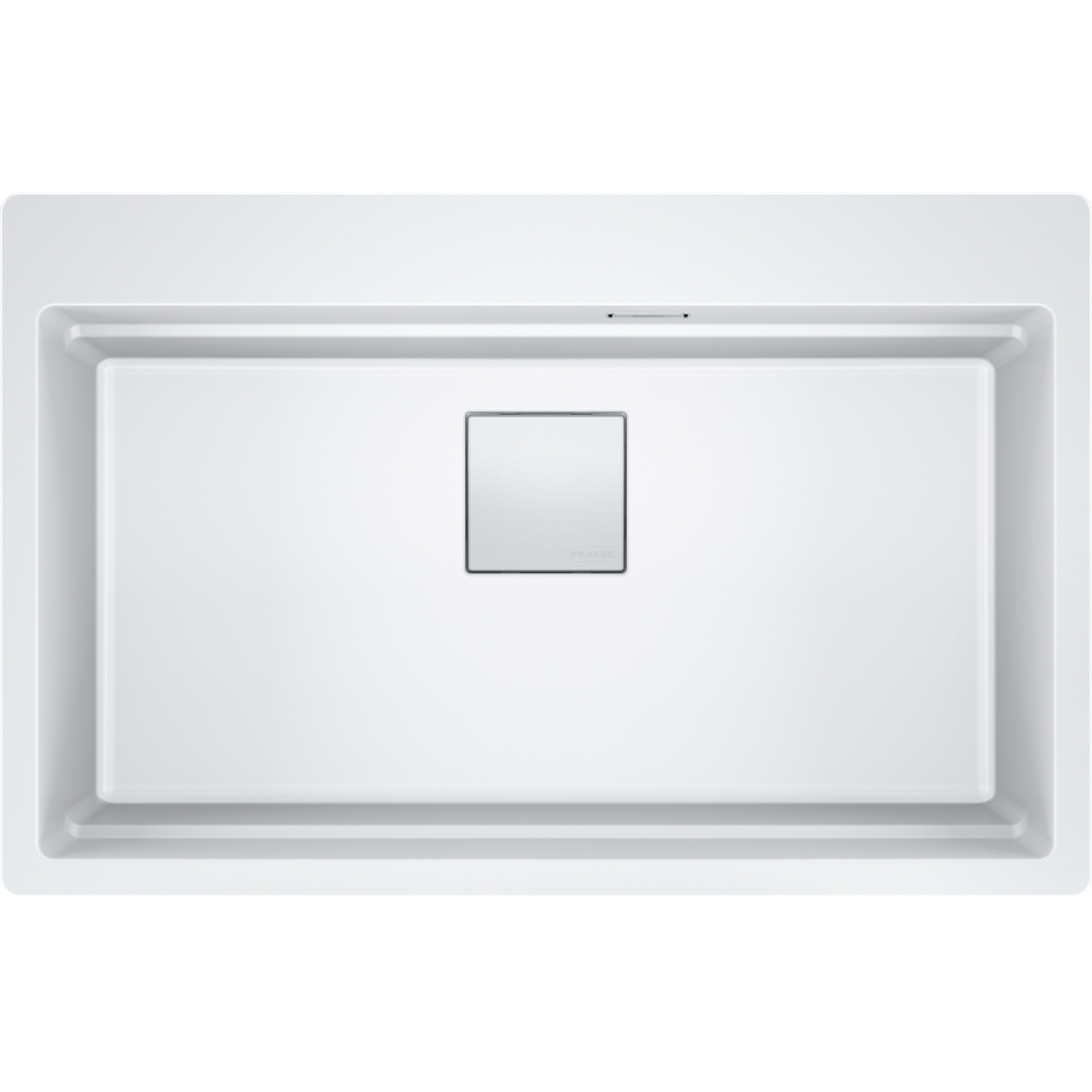 KUBUS 2.0 PRO - Inbouwspoelbak / 1 bak / 734 x 400 x 220 mm / Manuele lediging / Metaal wit + Set 3 accessoires