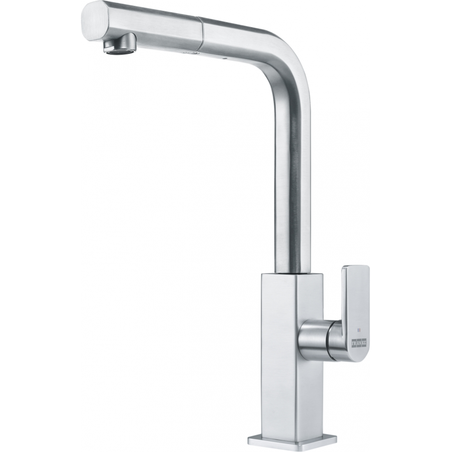 Mythos / ééngreepsmengkraan met uittrekbare uitloop / Side lever / RVS
