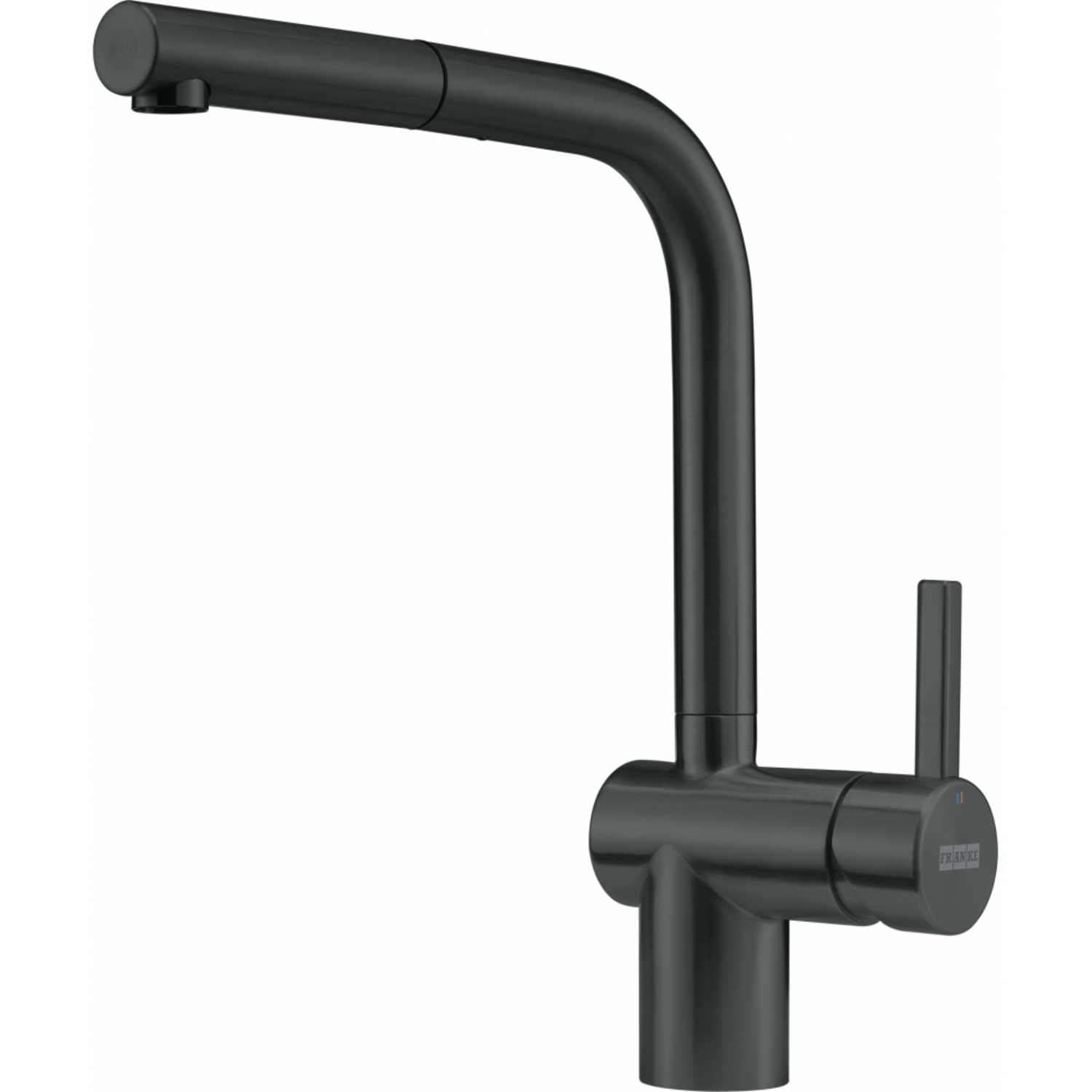 Atlas Neo - Eéngreepsmengkraan met uittrekbare uitloop / Side lever / Industrieel zwart