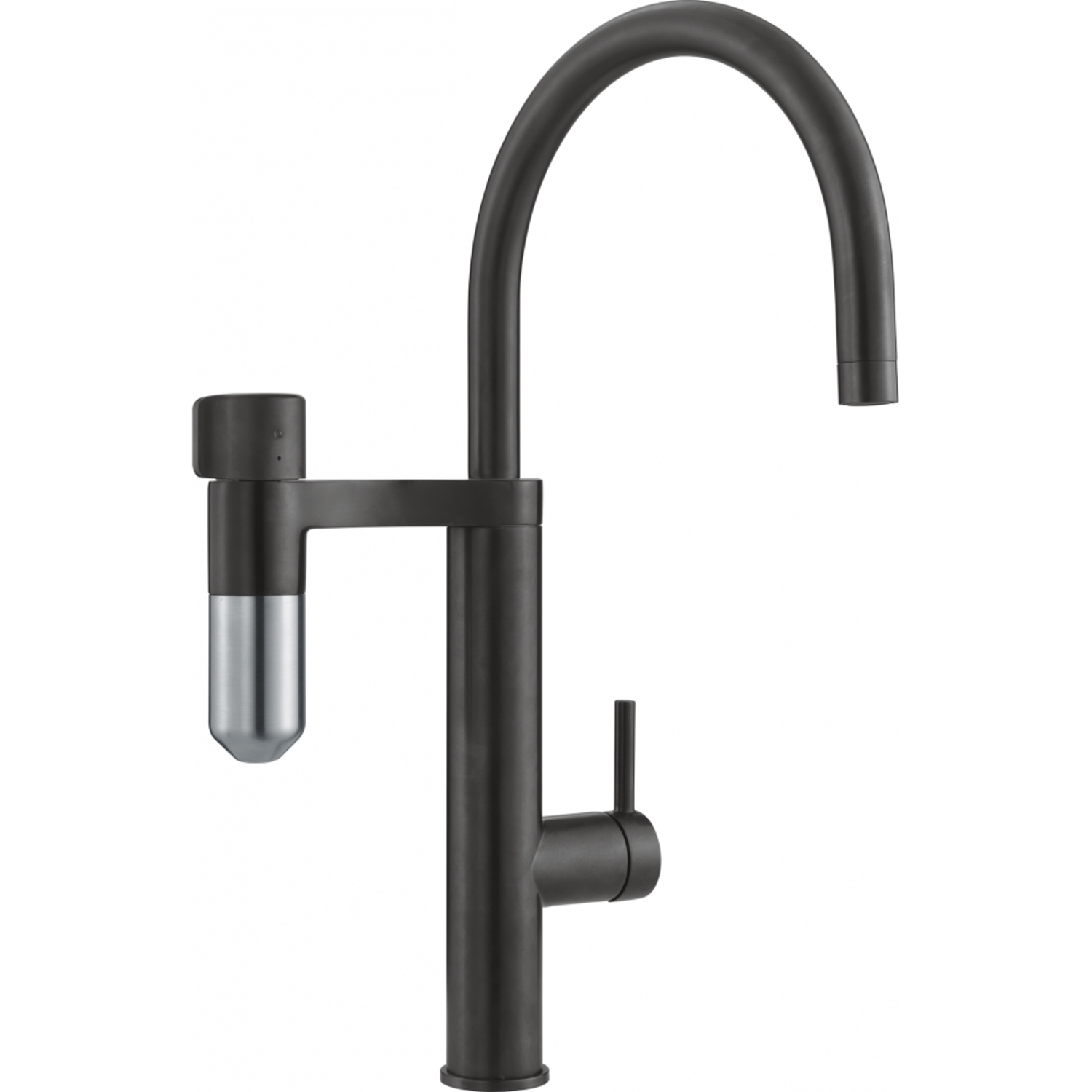 Vital - Système de filtration à bec orientable / Levier sur le côté / Inox Look & Noir mat