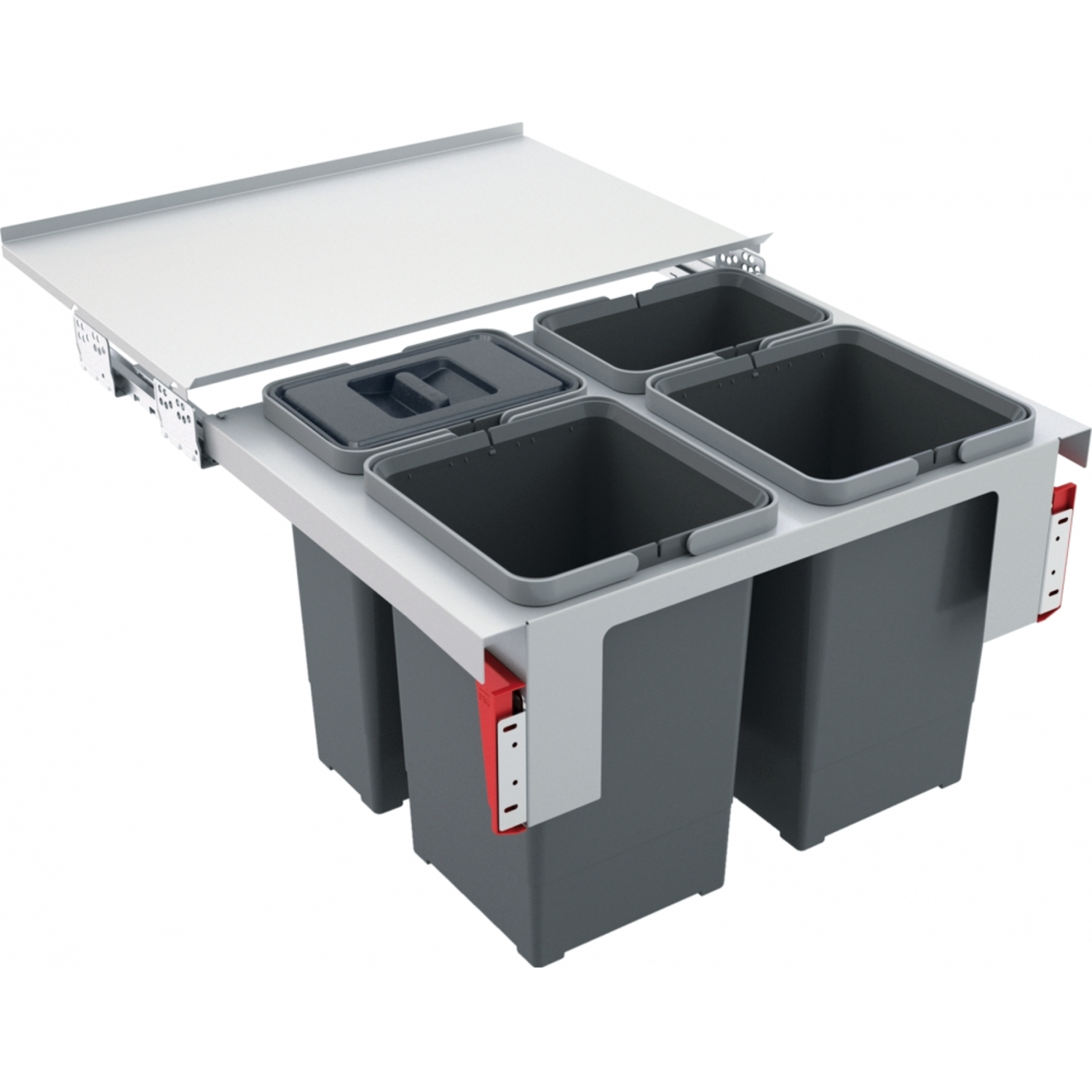 Sorter Garbo - Séparateur de déchets / Ouverture frontale / 600 mm / 2 x  12 l + 2 x 8 l