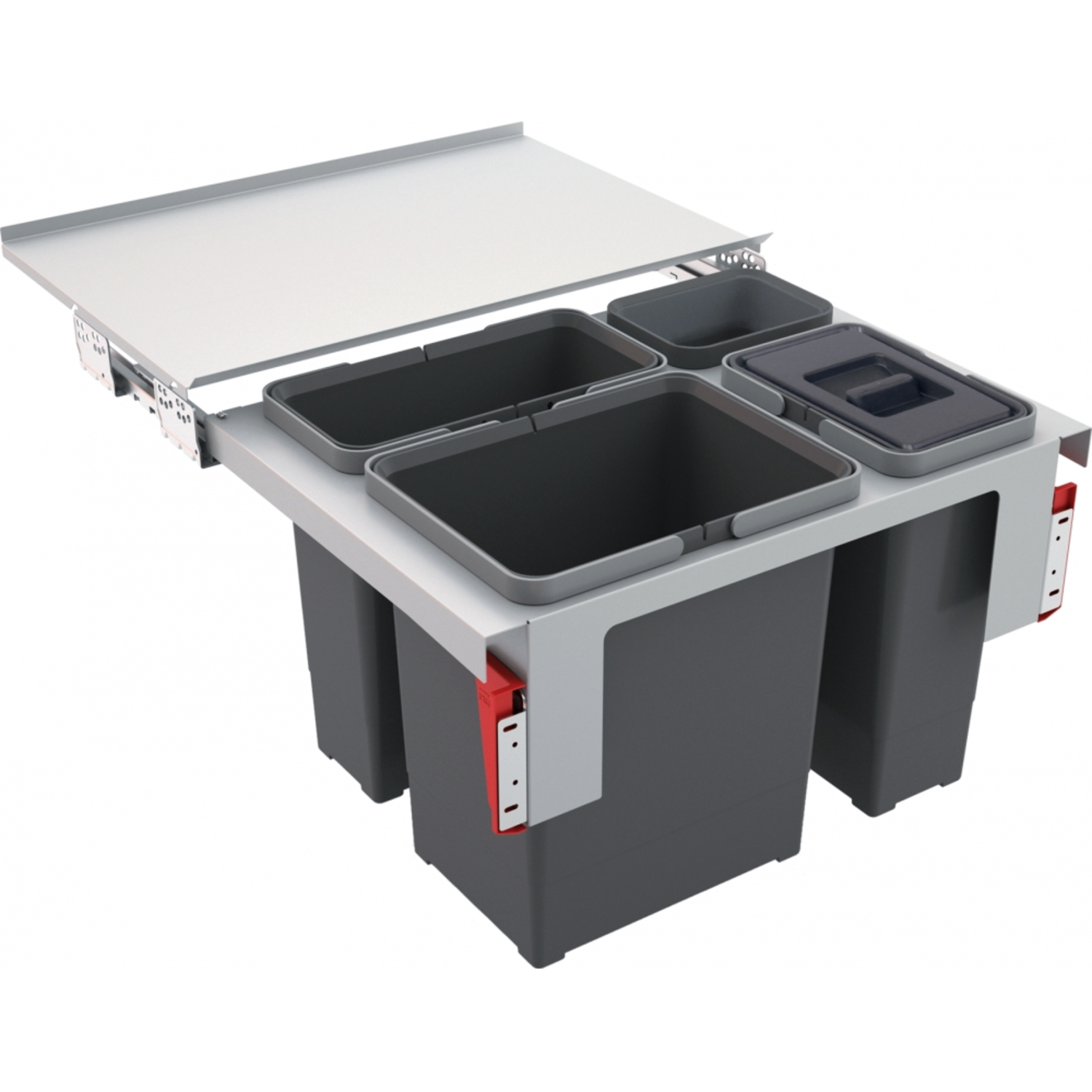 Sorter Garbo - Afvalsorteersysteem / Frontale deuropening / 600  mm/ 1 x 18 l + 1 x 12 l + 1 x 8 l
