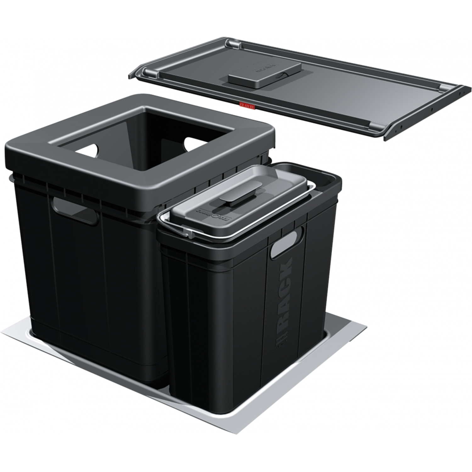 Sorter 350 - Séparateur de déchets / Ouverture frontale / 600 mm / 1 x 40 l + 1 x 5,5 l