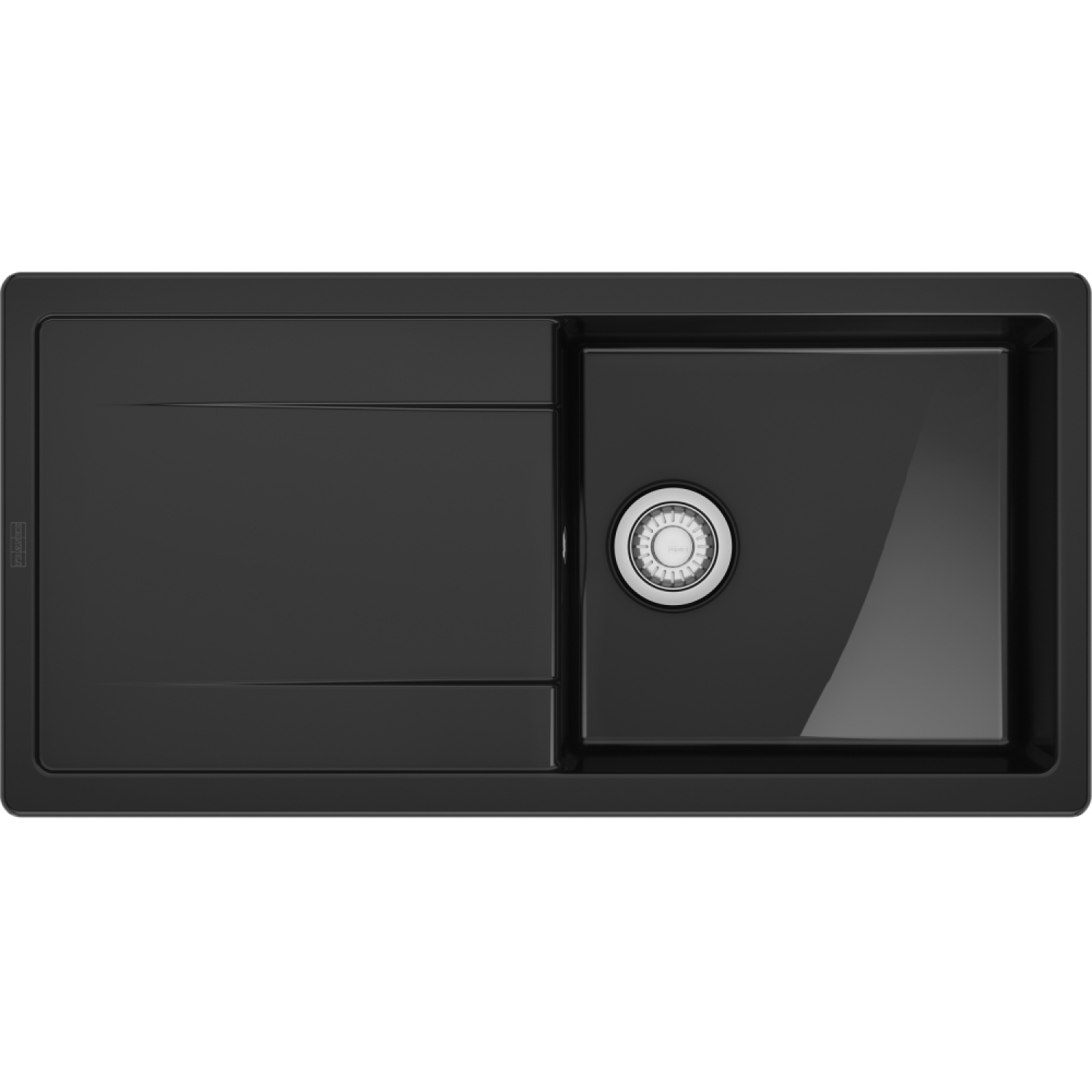 MARIS X - Evier à encastrer / 1000 x 500 mm / Vidage automatique / Bouton poussoir / Onyx