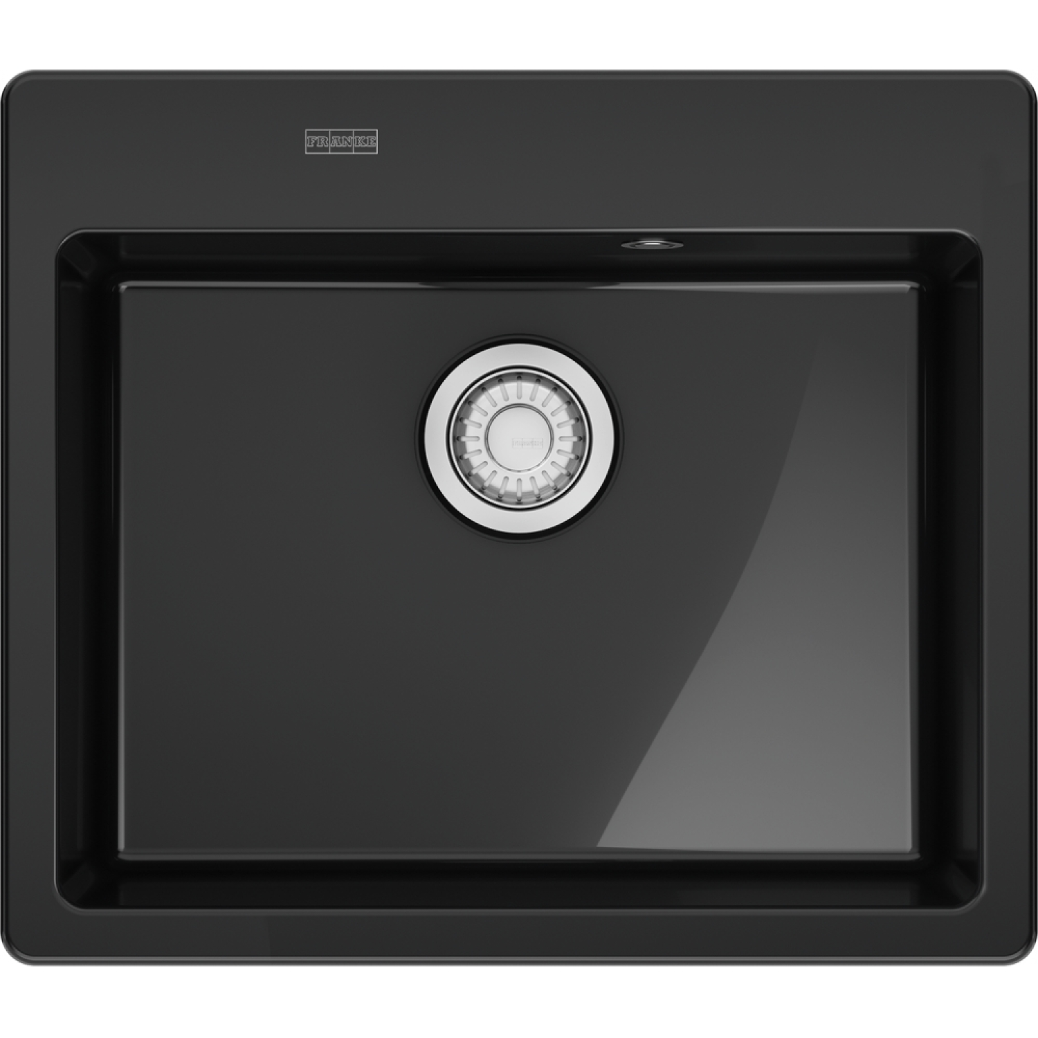 MYTHOS X - Inbouwspoelbak / 1 bak / 500 x 380 x 190 mm / Automatische lediging / Drukknop / Onyx