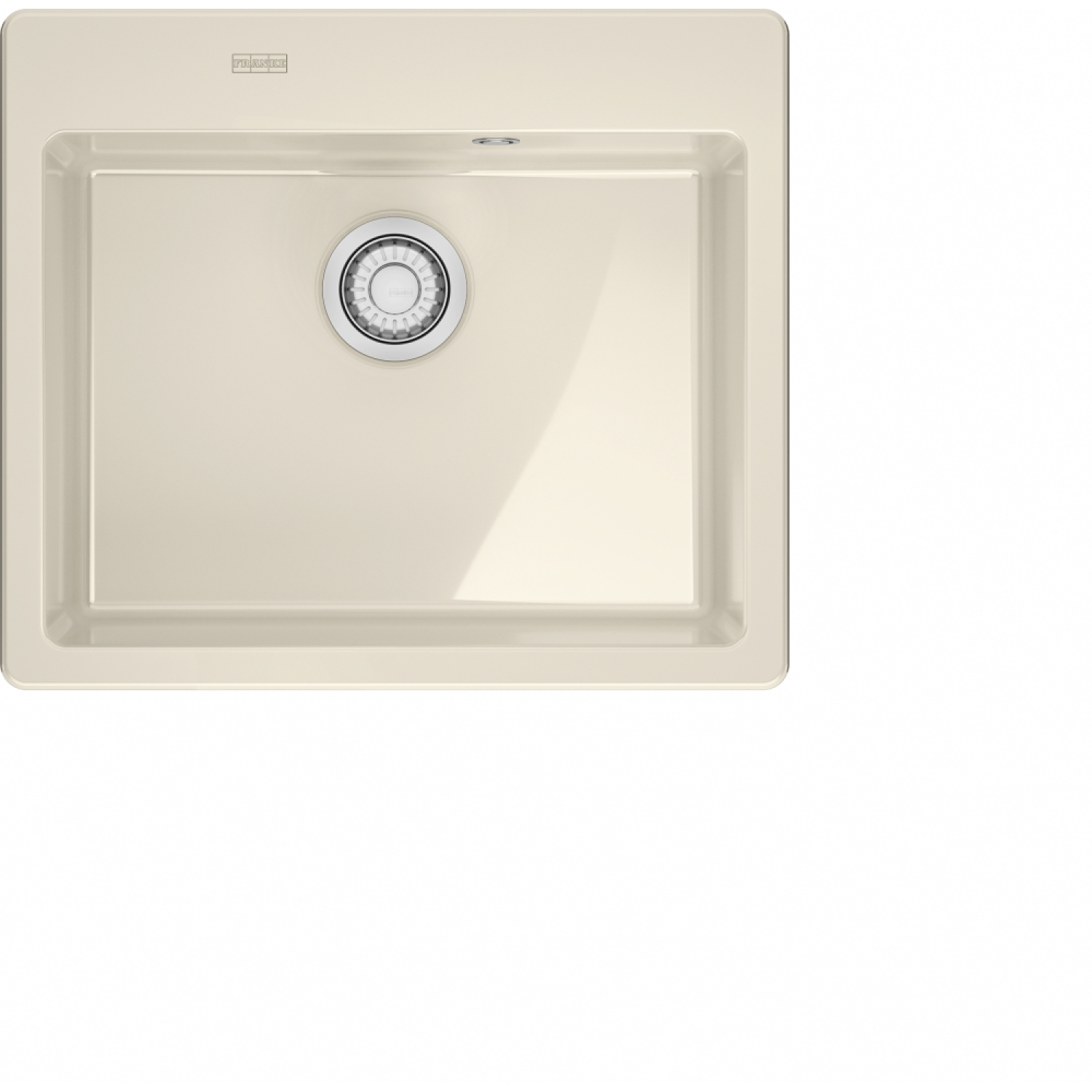 MYTHOS X - Cuve à encastrer / 1 bassin / 500 x 380 x 190 mm / Vidage automatique / Bouton poussoir / Magnolia