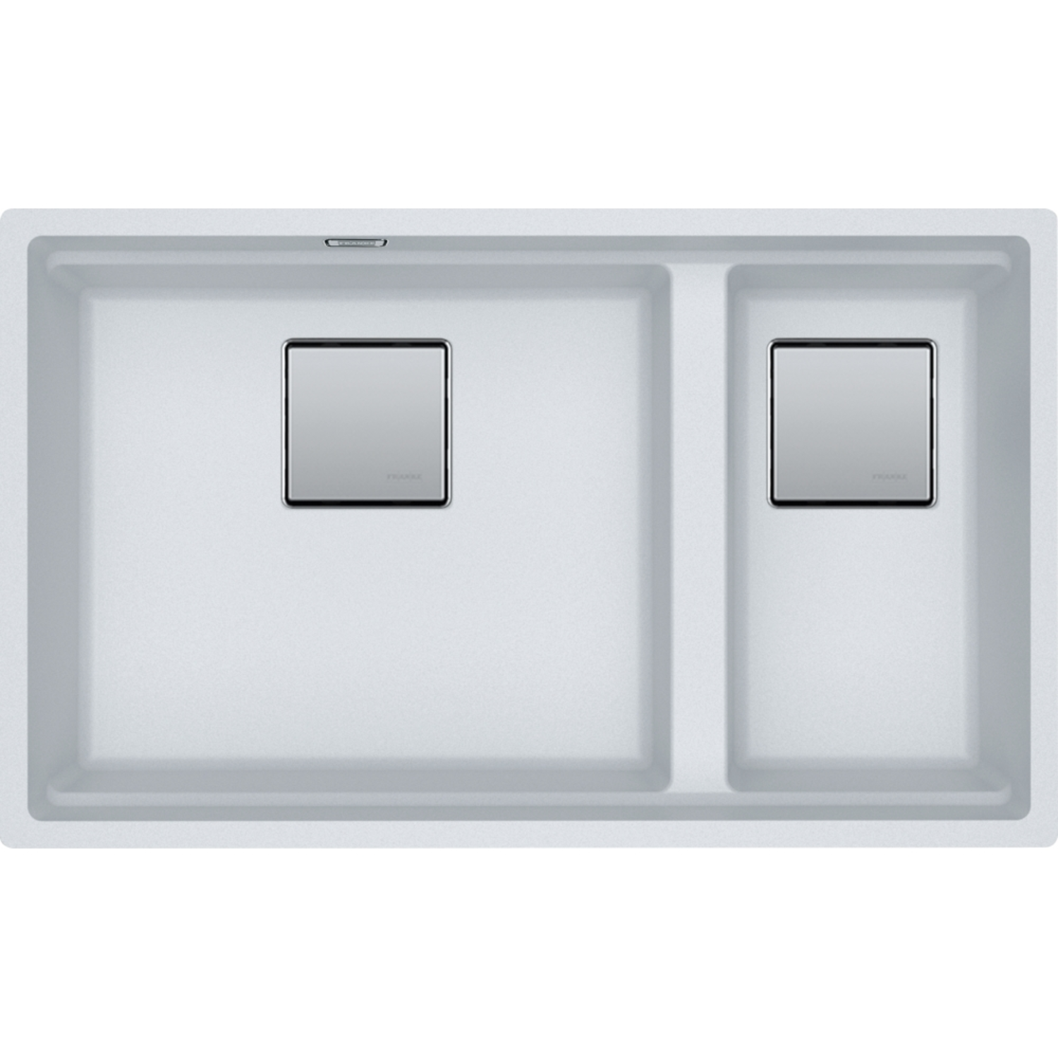 Kubus 2.0 - Onderbouwspoelunit / 760 x 460  mm/ 1+1/2 bak / Metaal wit
