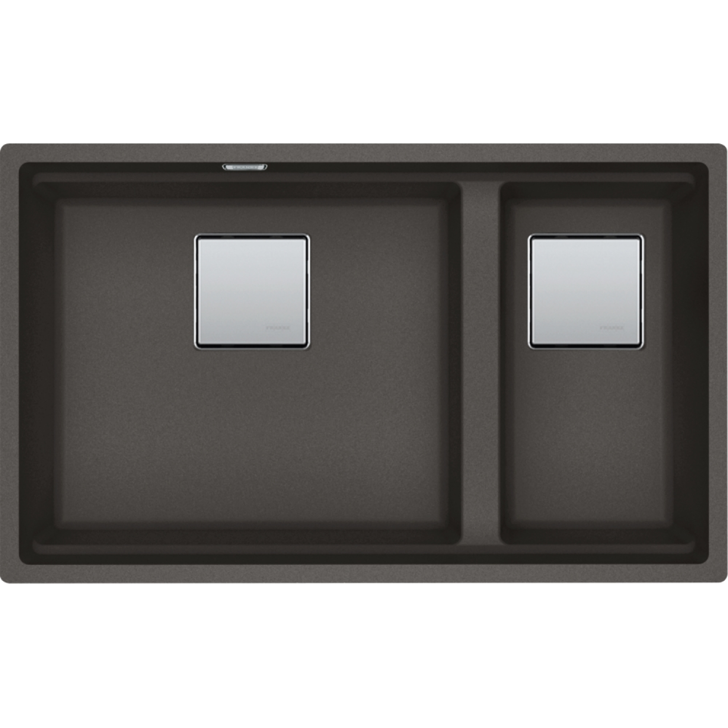 KUBUS 2.0 PRO - Cuve à sous-encastrer / 2 bassins / 760 x 460 x 200 mm / Vidage manuel / Gris ardoise + Set 3 accessoires