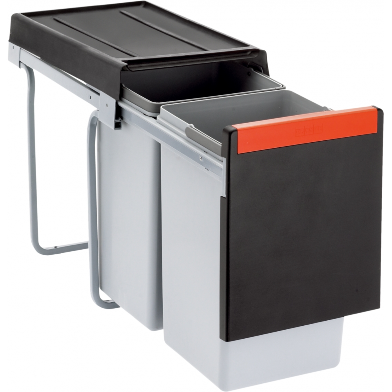 Cube - Afvalsorteersysteem / Zijdelingse deuropening / 300 mm / 2 x 15 l / Handbediening