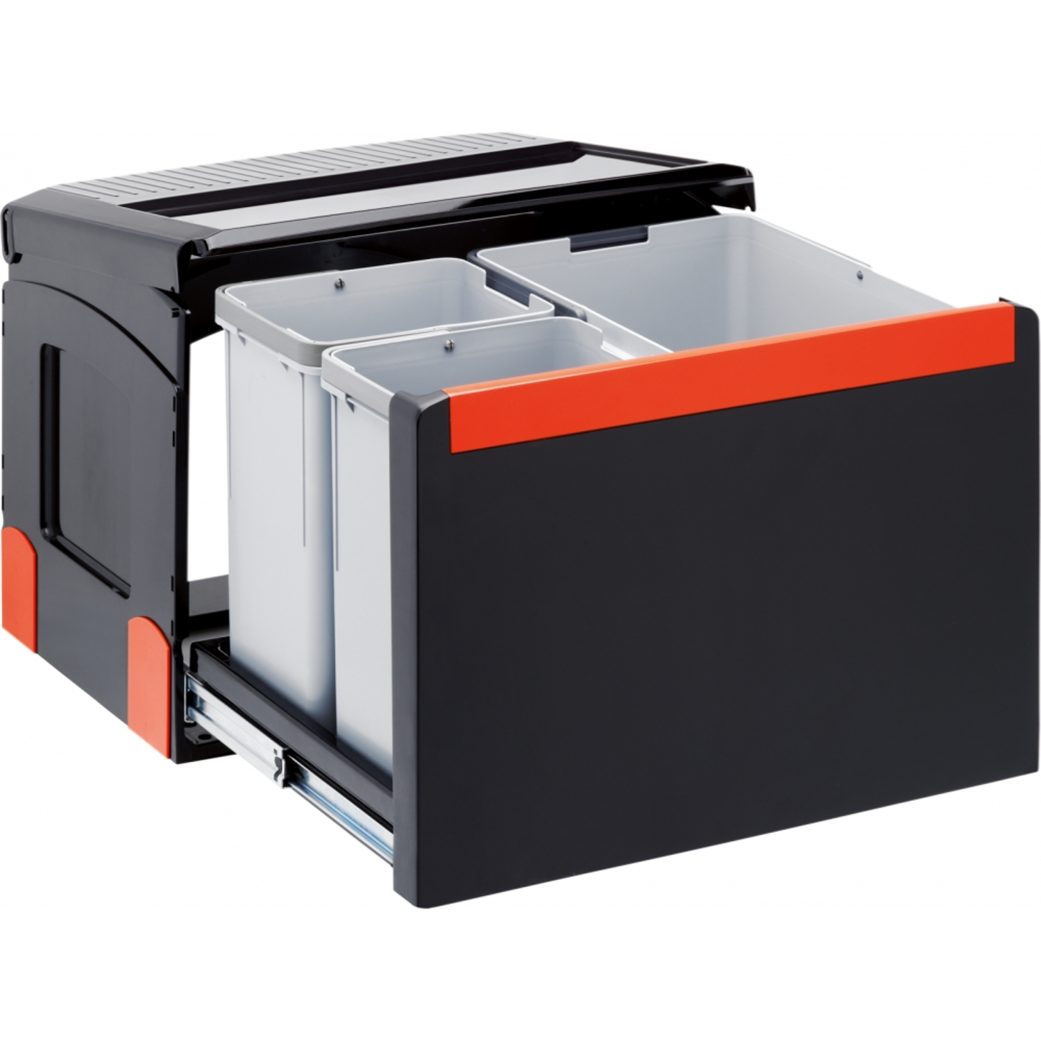 Cube - Afvalsorteersysteem / Zijdelingse deuropening / 500  mm/ 1 x 14 l + 2 x 8 l / Handbediening