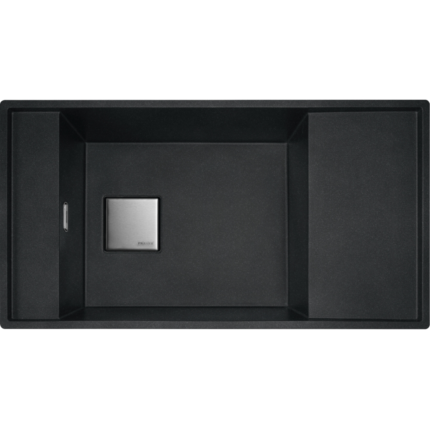 Fresno - Vlakbouw- onderbouwspoeltafel / 860 x 458 mm / 1 bak / Onyx / Omkeerbaar