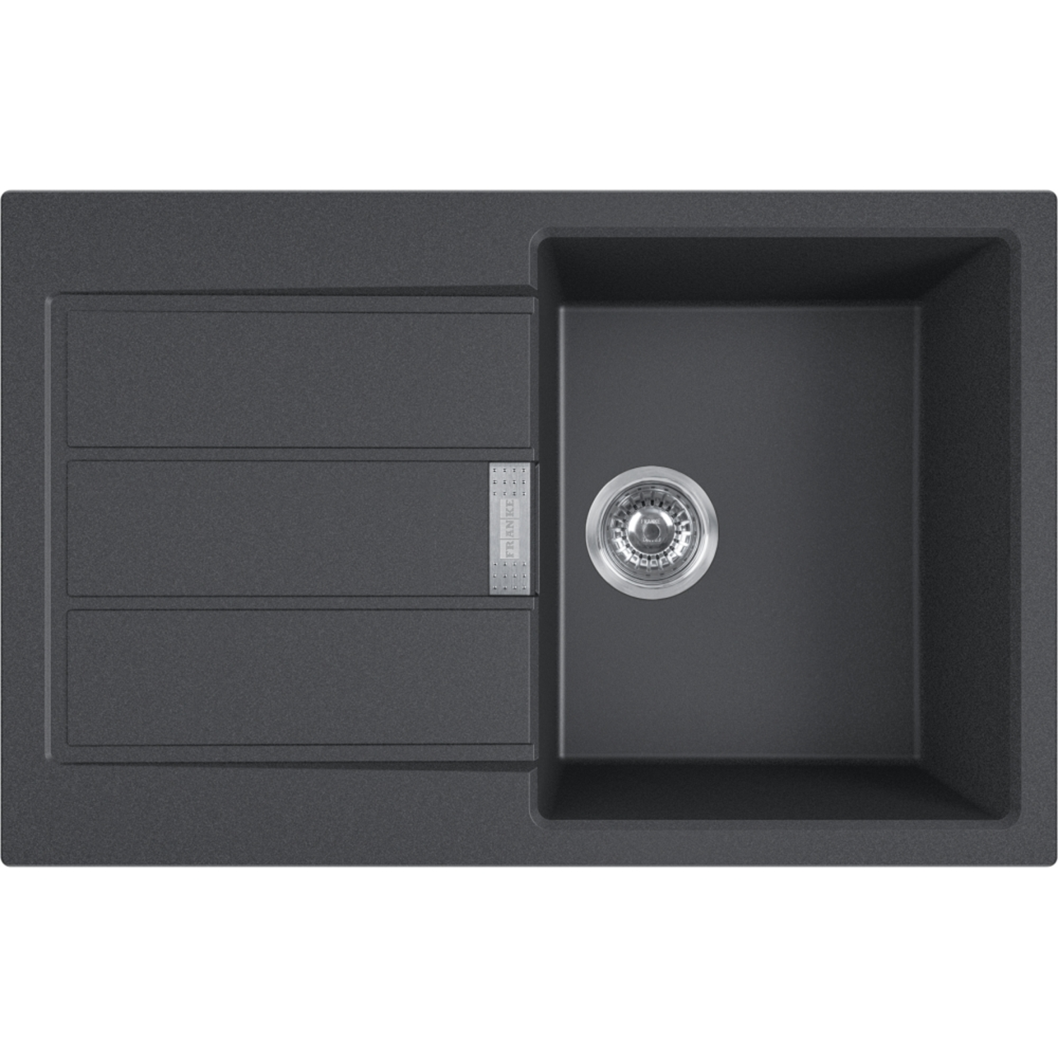 Sirius S2D - Evier à encastrer / 780 x 510 mm / 1 bassin / Noir / Réversible