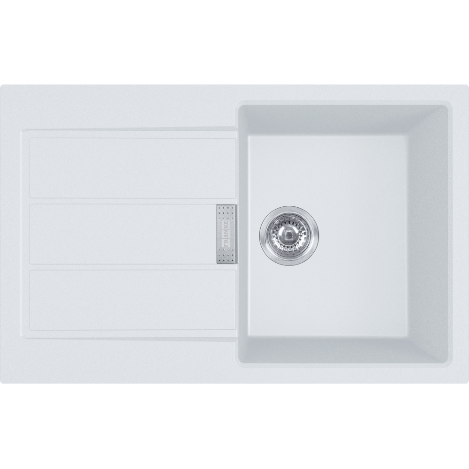 Sirius 2.0 - Inbouwspoeltafel / 780 x 510 mm / 1 bak / Wit / Omkeerbaar