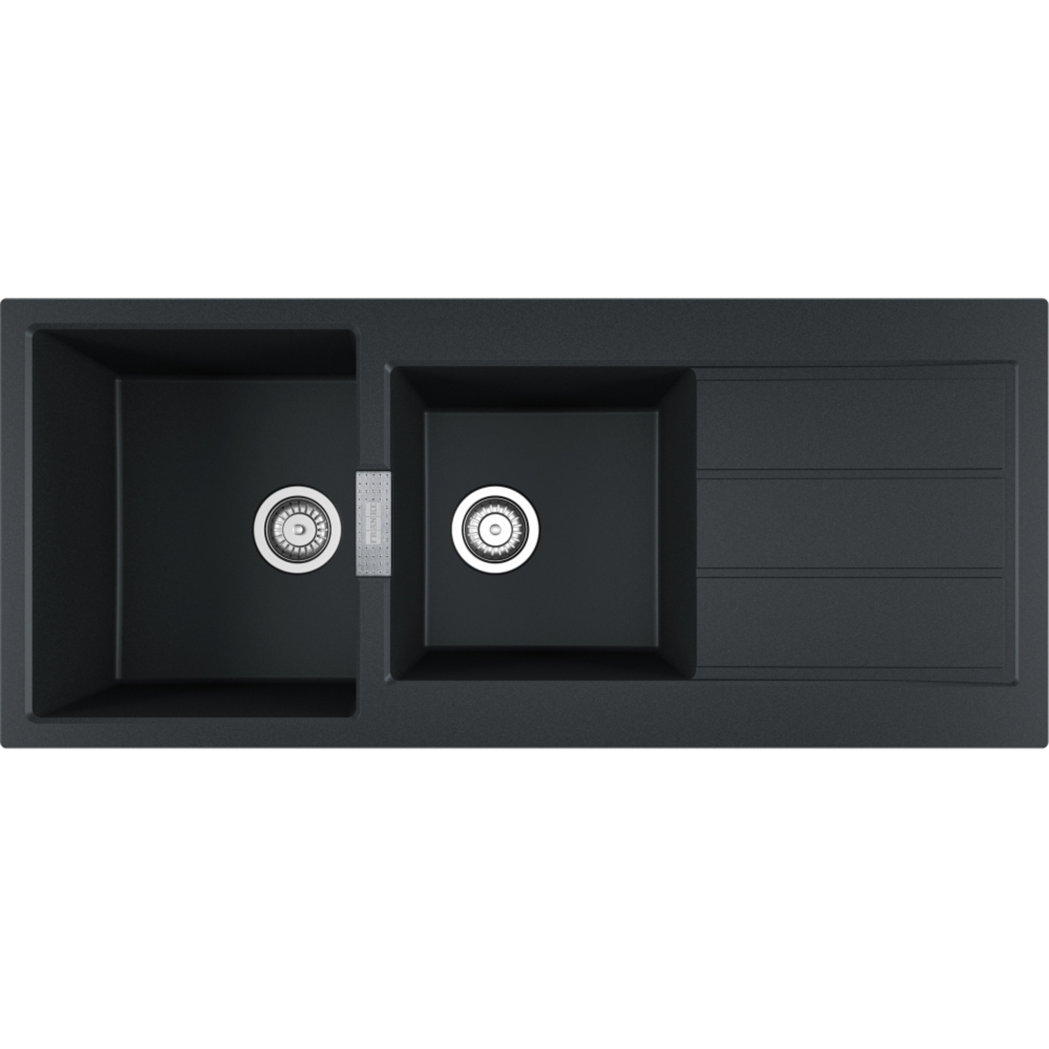 Sirius S2D - Evier à encastrer / 1160 x 500 mm / 2 bassins / Noir / Réversible
