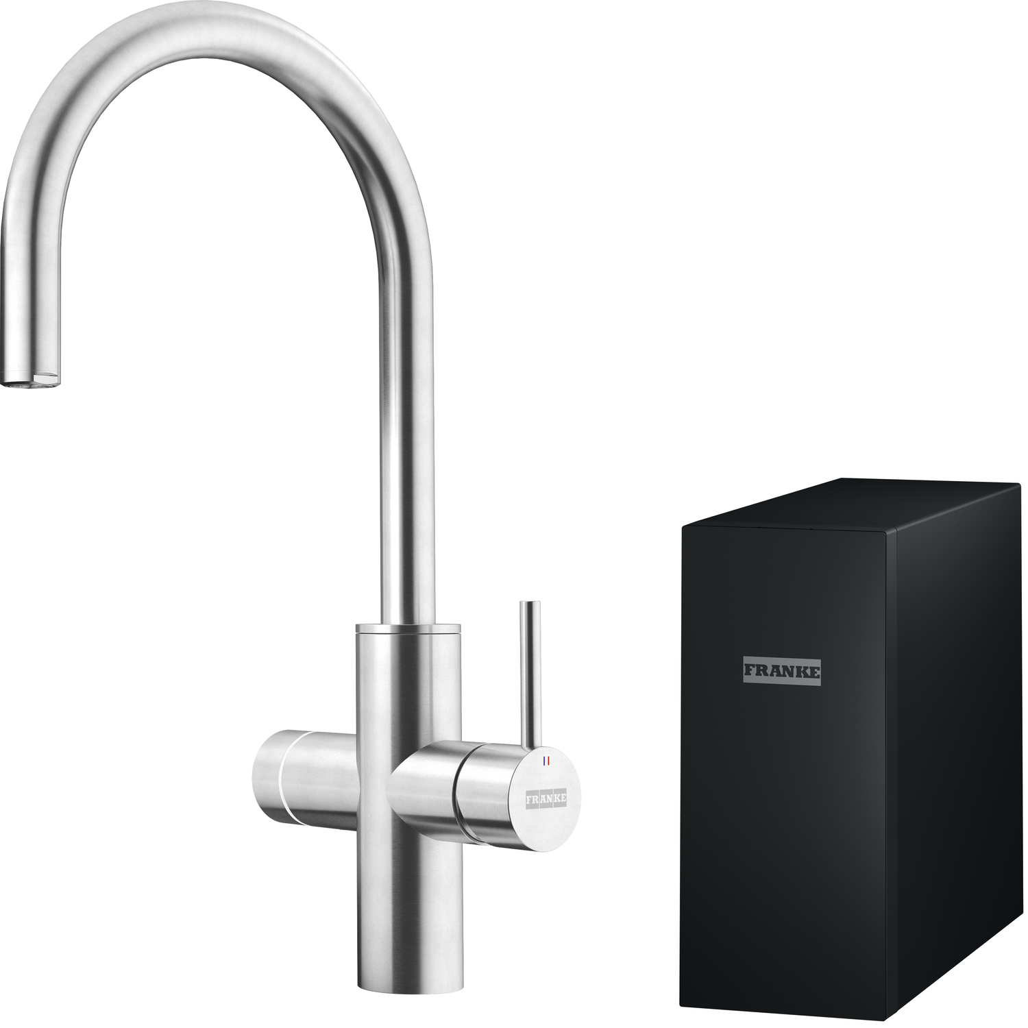 Mythos Water Hub 5 en 1 - Mitigeur à bec orientable / Levier sur le côté / Inox