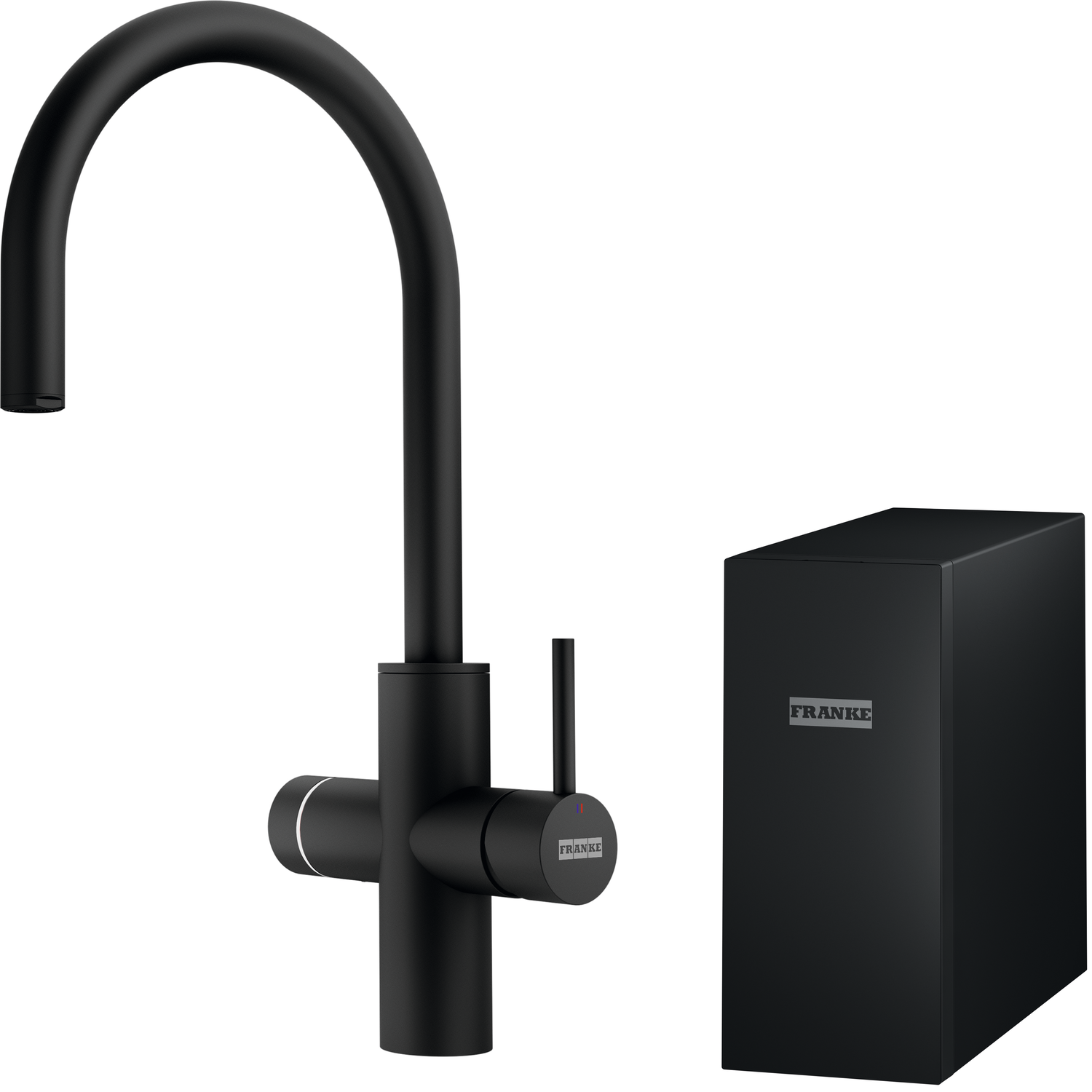 Mythos Water Hub 6 en 1 - Mitigeur à bec orientable / Levier sur le côté / Noir mat