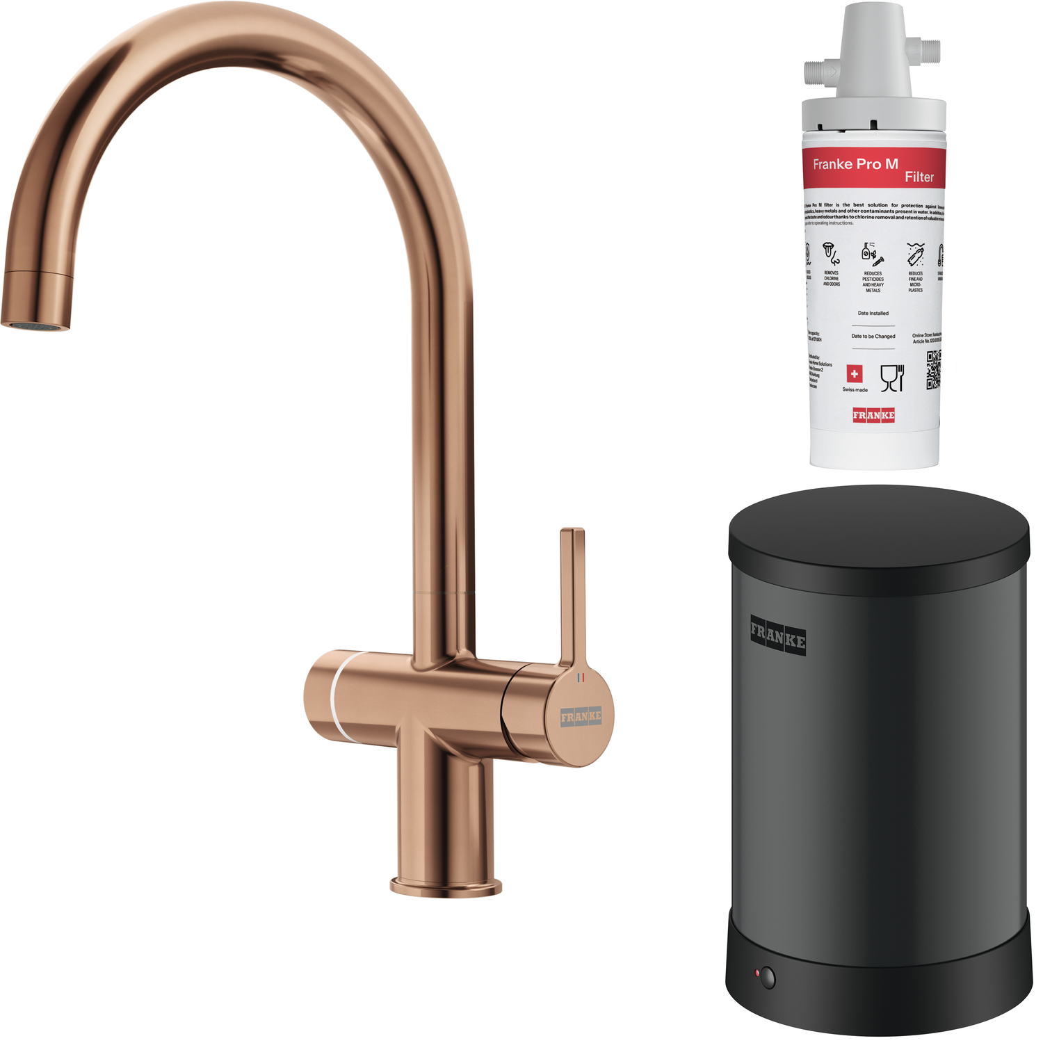 Maris Water Hub - 3 in 1 set met zwenkbare uitloop / Side Lever / Koper / Boiler 4 liter