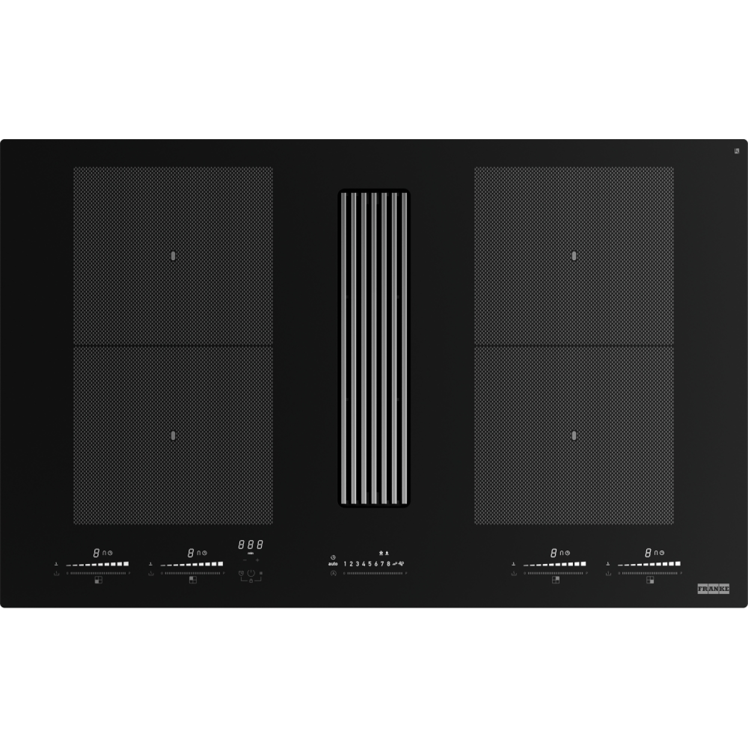 Mythos 2Gether Icon Steel - Inductiekookplaat met dampkap / 830 mm / recirculatie